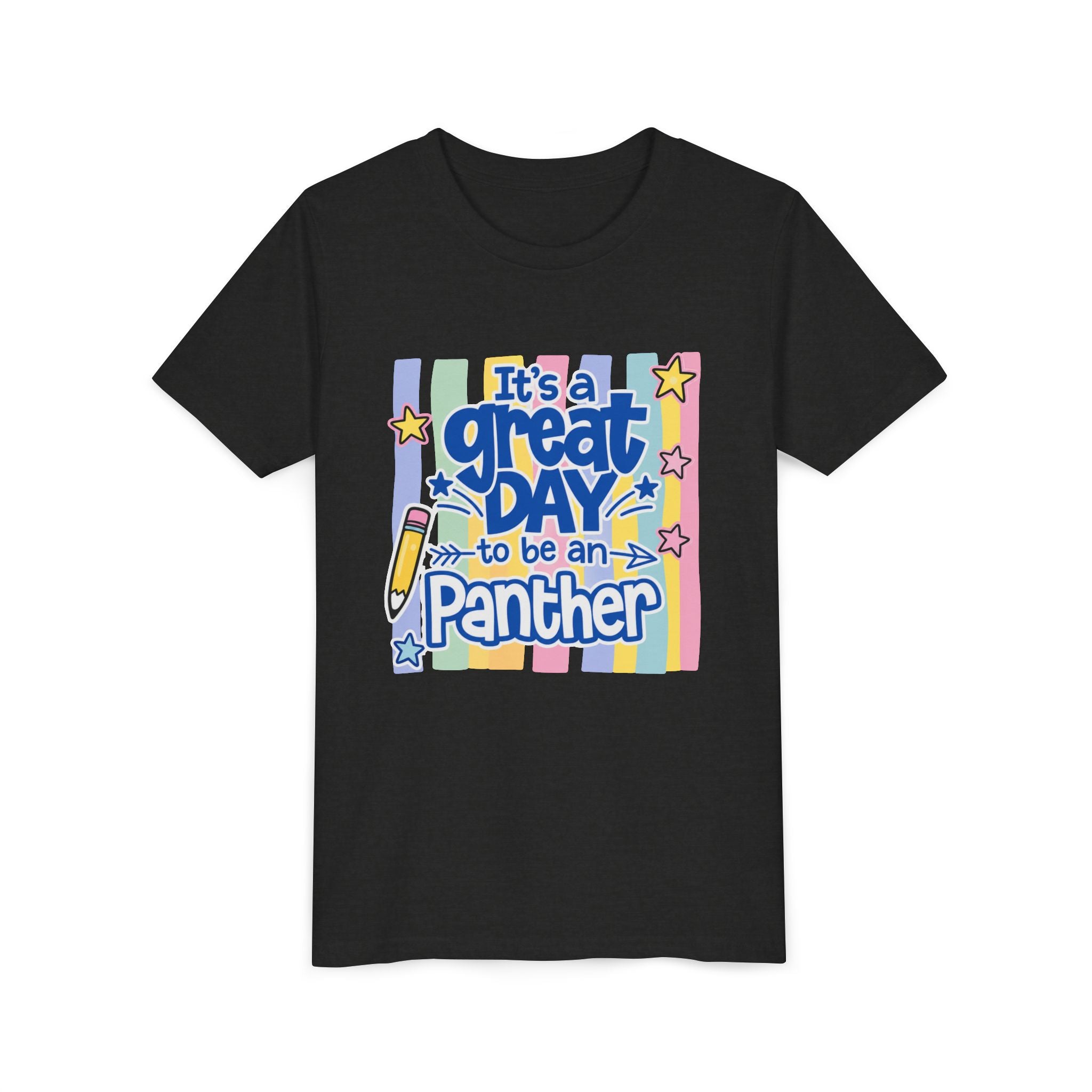 Youth Tee — "It's a Great Day to Be a Panther" Colorful School Spirit Shirt