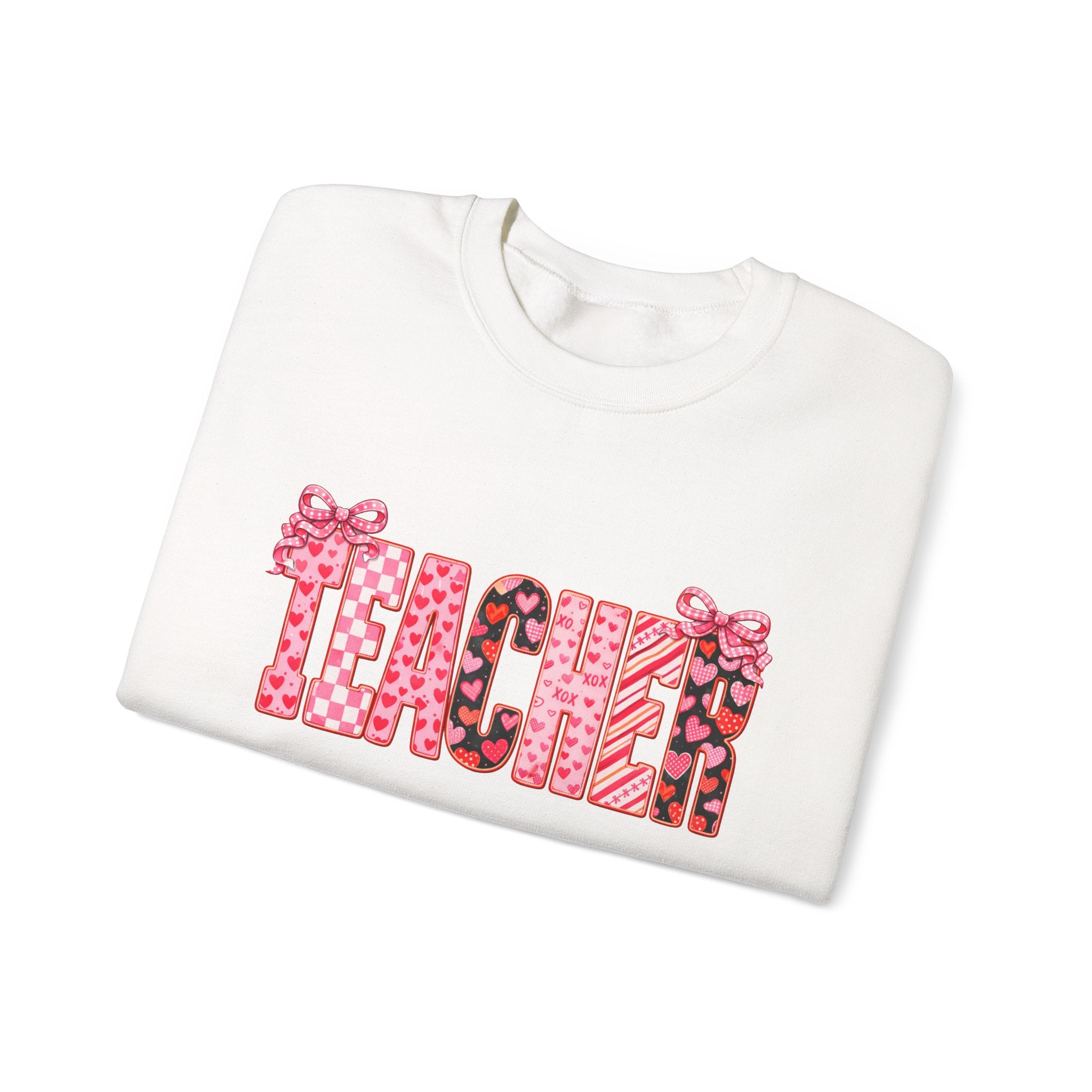 Teacher Leopard Heart Crewneck Sweatshirt
