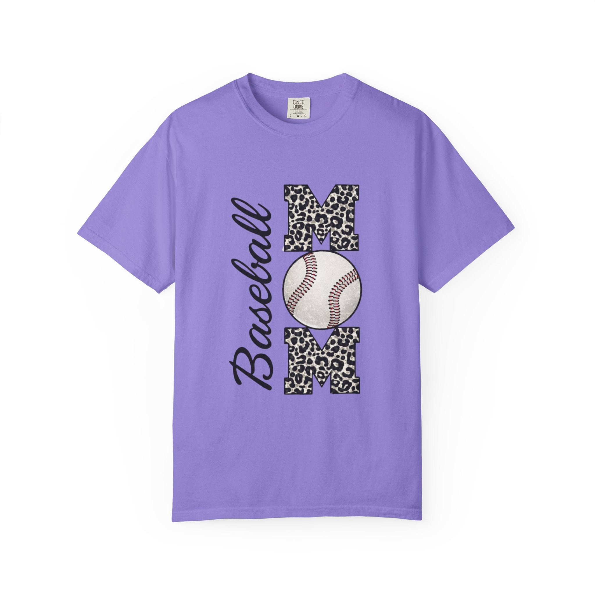 Baseball Mom Leopard Print T-Shirt — Baseball Mom Tee with Baseball Graphic