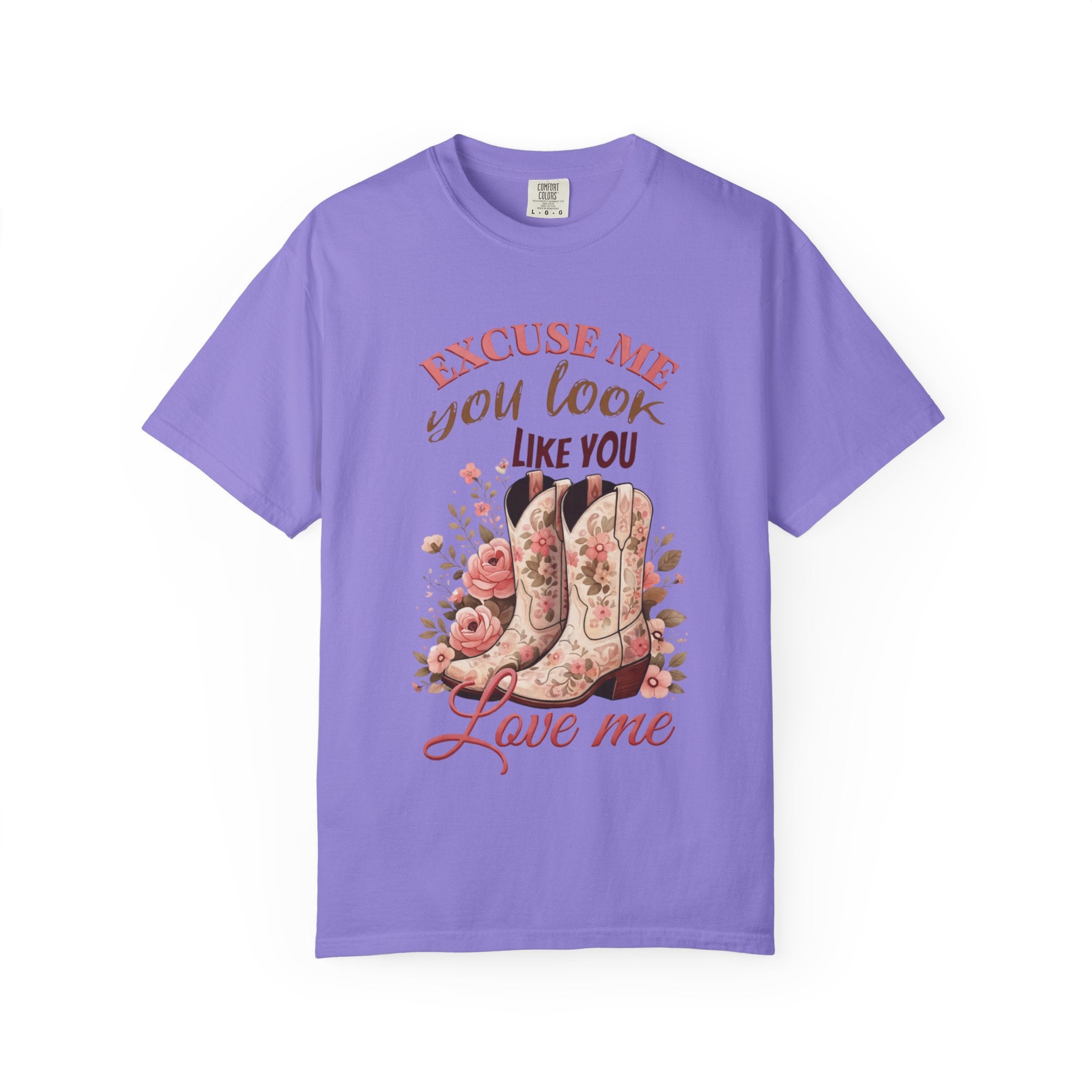 Excuse Me You Look Like You Love Me T-Shirt — Floral Cowboy Boots Graphic Tee