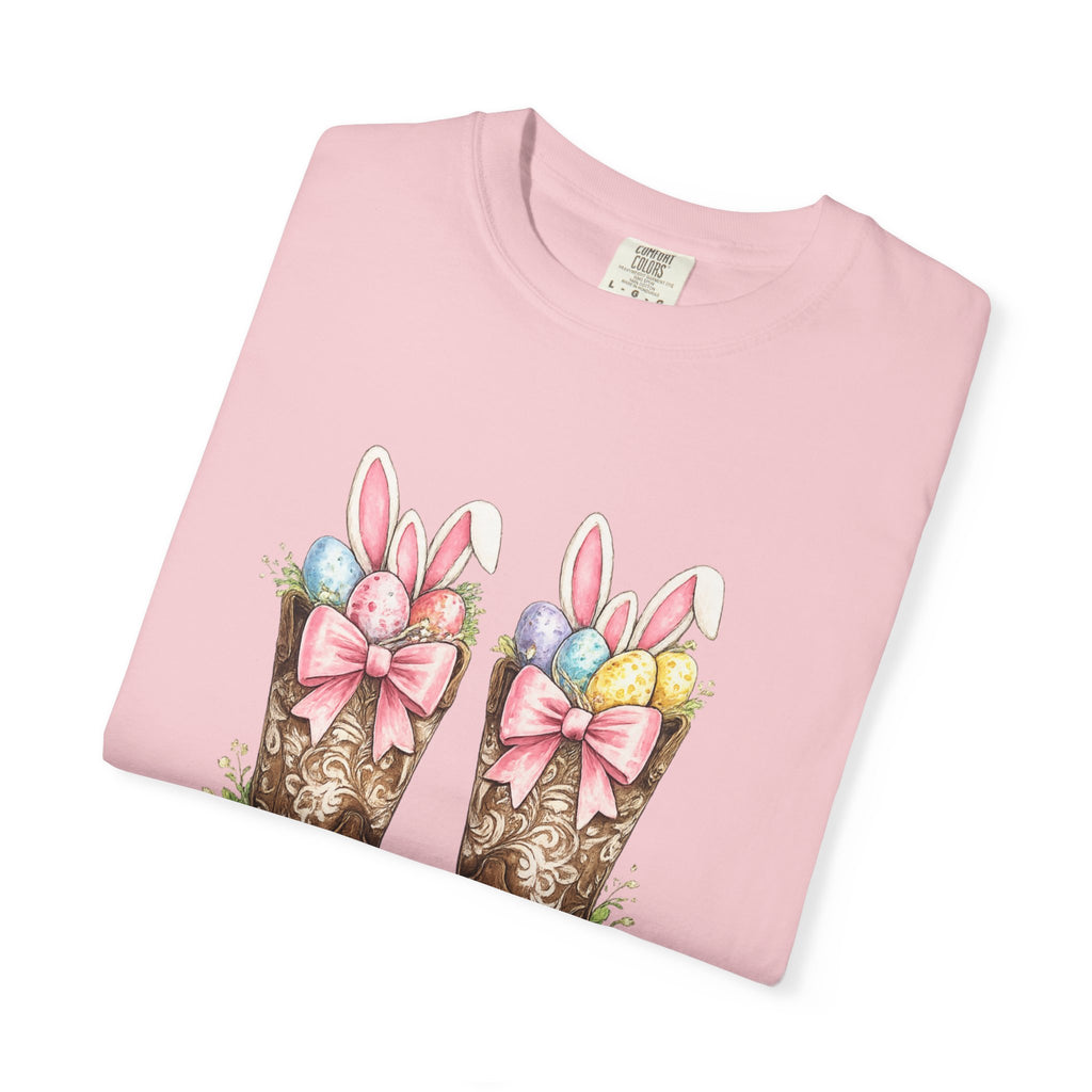 Howdy Easter Cowboy Boots T-Shirt — Western Easter Graphic Tee