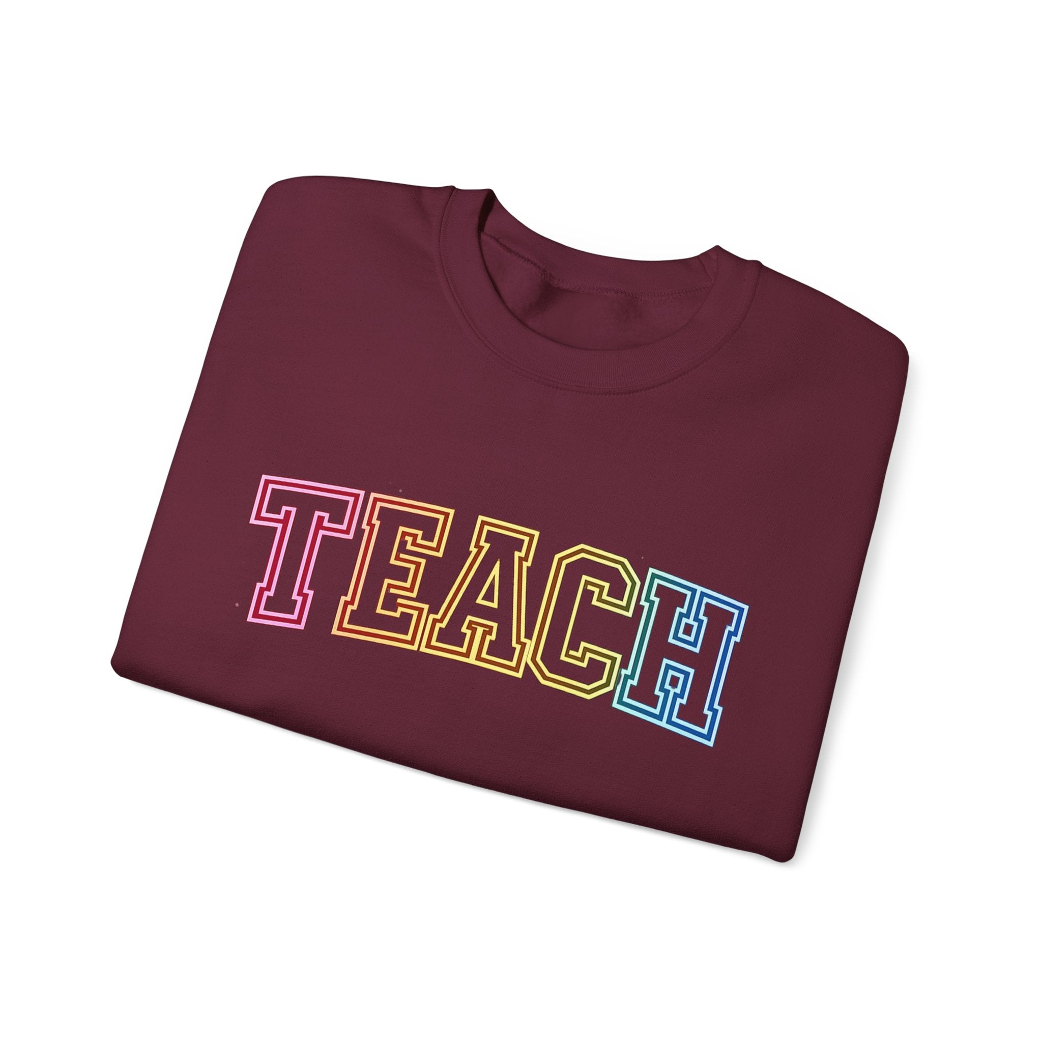 Teacher Rainbow 'TEACH' Crewneck Sweatshirt
