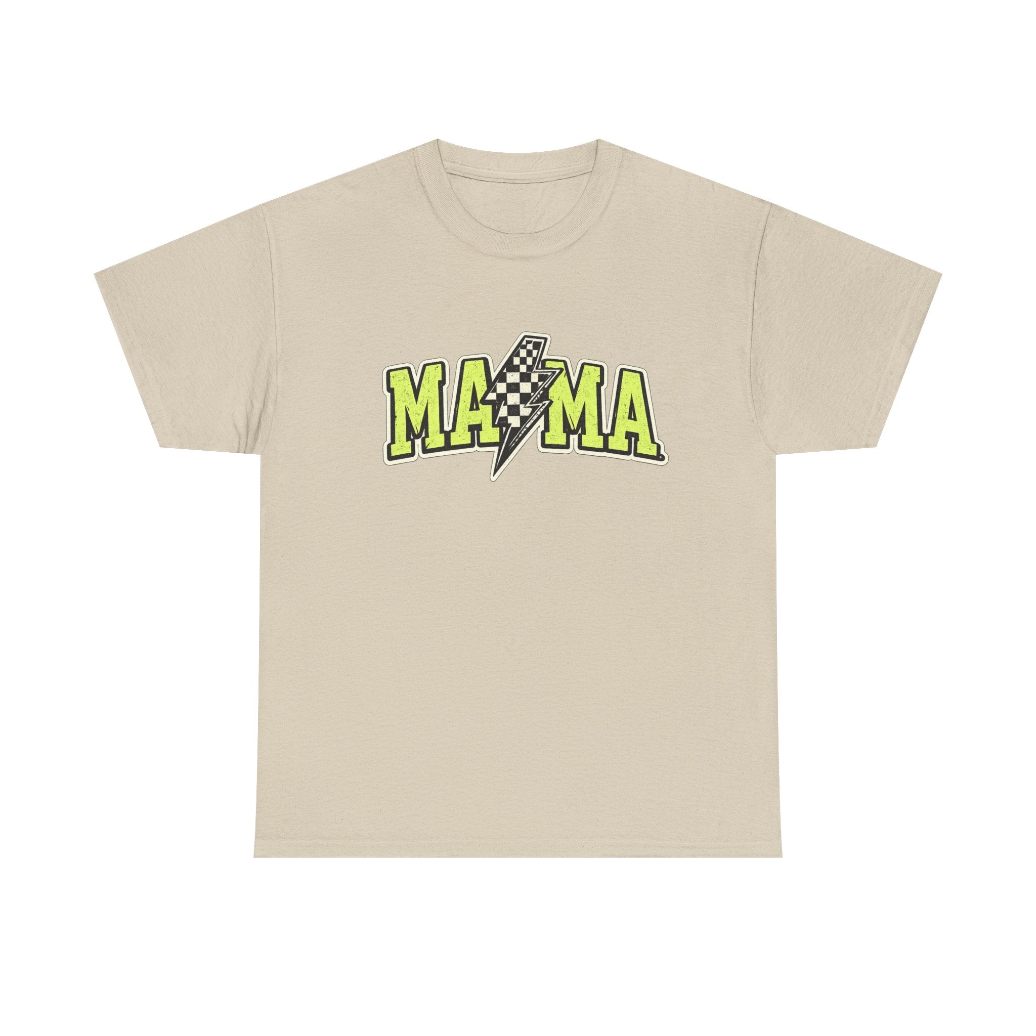 Mama Lightning Bolt Tee – Bold Neon Racing Mom T-Shirt