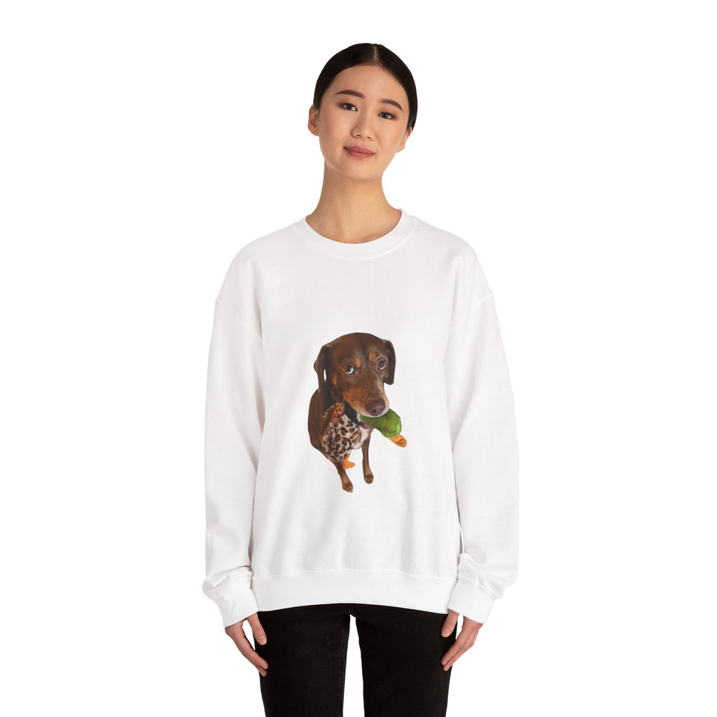 Crewneck Sweatshirt – "Leroy’s Human" Dachshund Graphic, Cute Pet Lover Gift