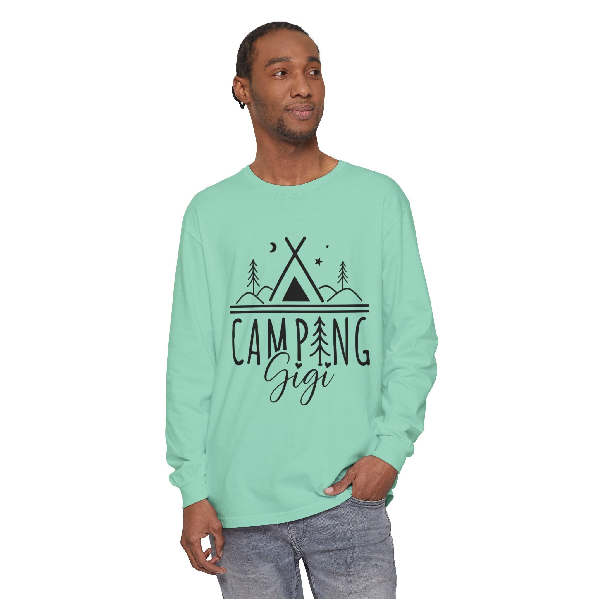 Camping Gigi Long Sleeve Tee — Graphic Camping Tent Shirt for Grandmothers