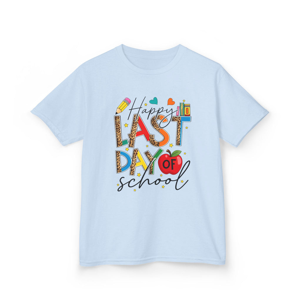 Last Day of School Kids T-Shirt – Happy Last Day of School Tee with Colorful School Icons