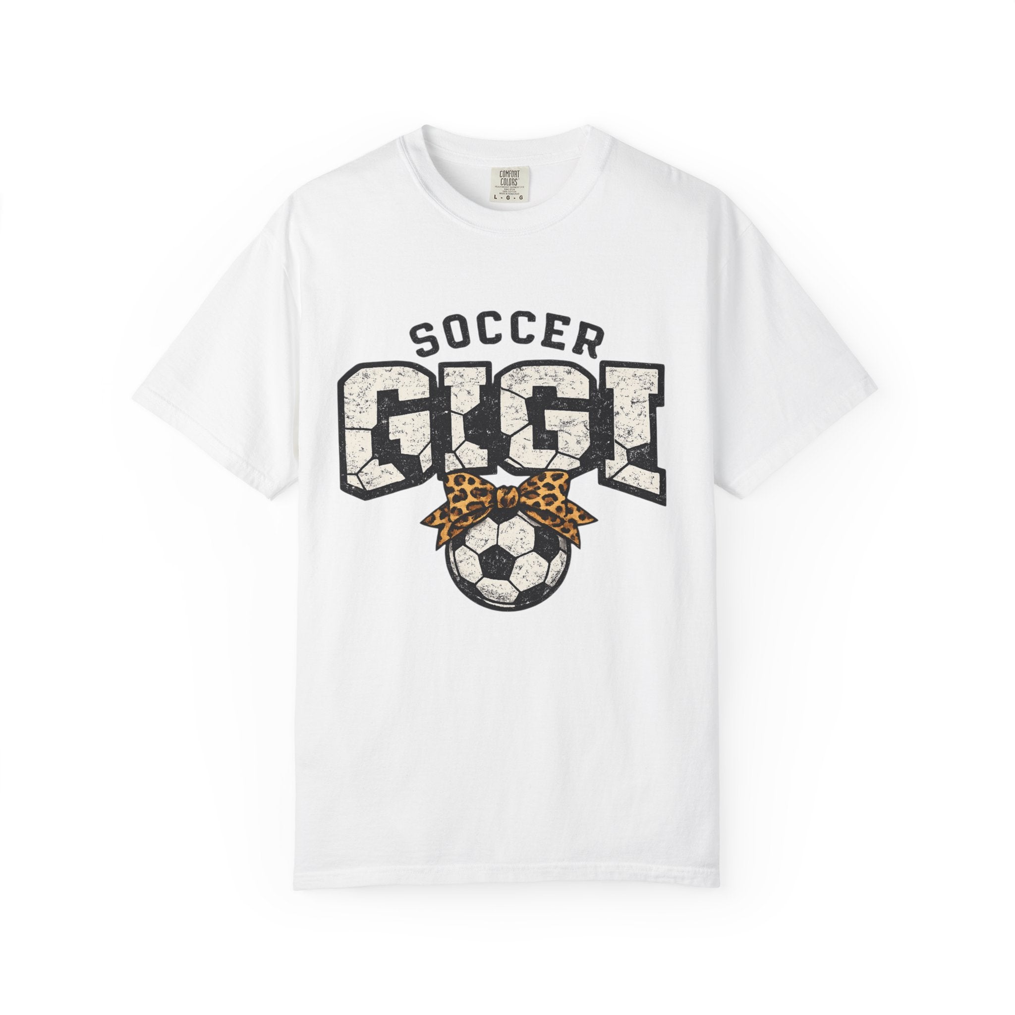 Soccer Gigi T-Shirt — Leopard Bow Soccer Mom Shirt
