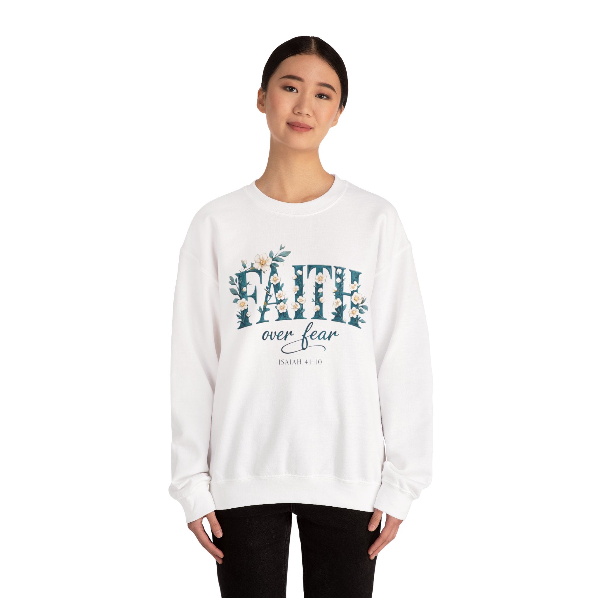Faith Over Fear Floral Crewneck Sweatshirt