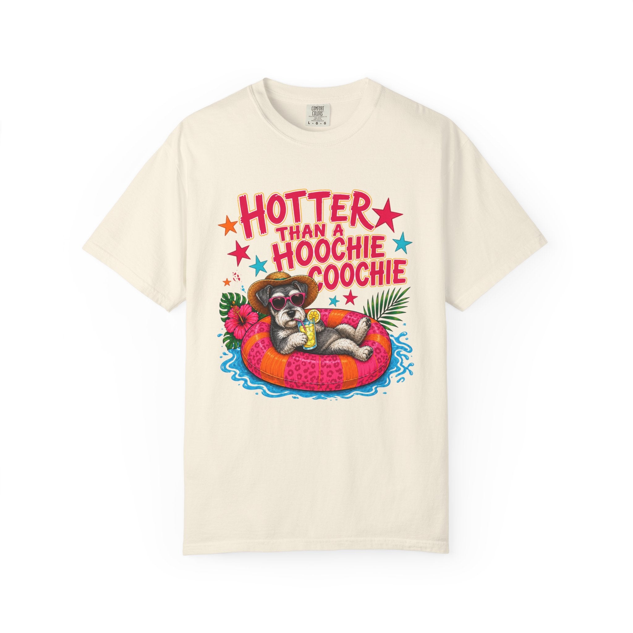 Graphic T-Shirt — "Hotter Than a Hoochie Coochie" Summer Pool Cat Tee