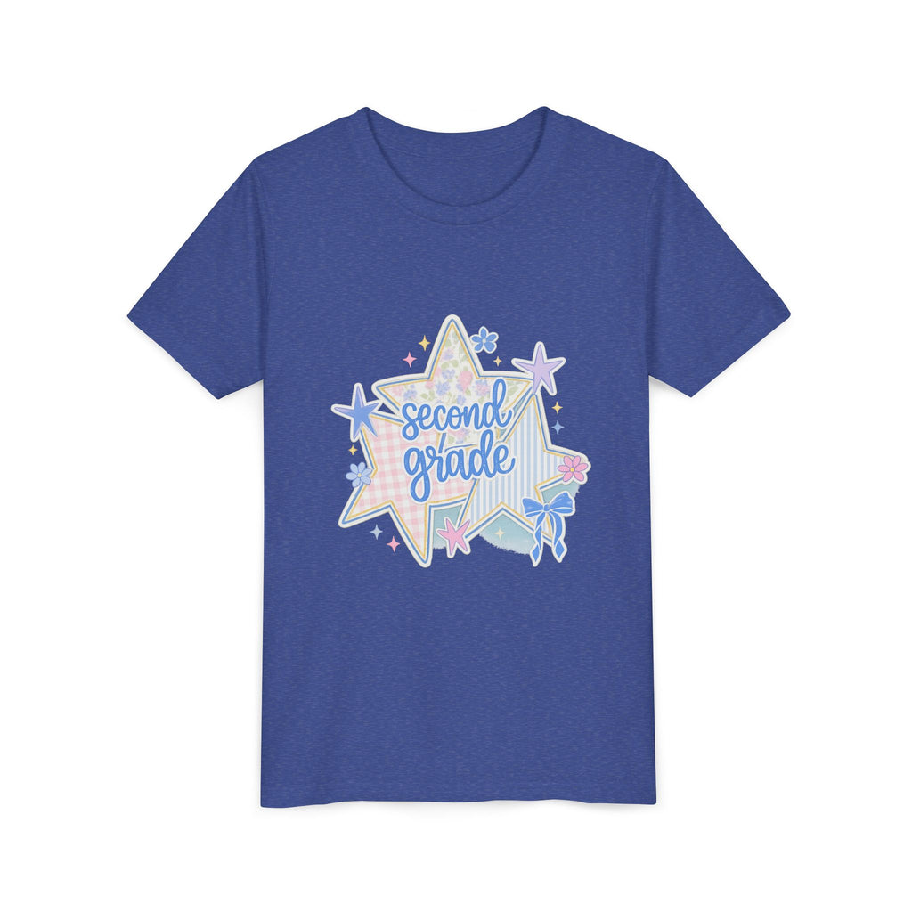 Second Grade Youth T‑Shirt — Cute Pastel Star Back to School Tee