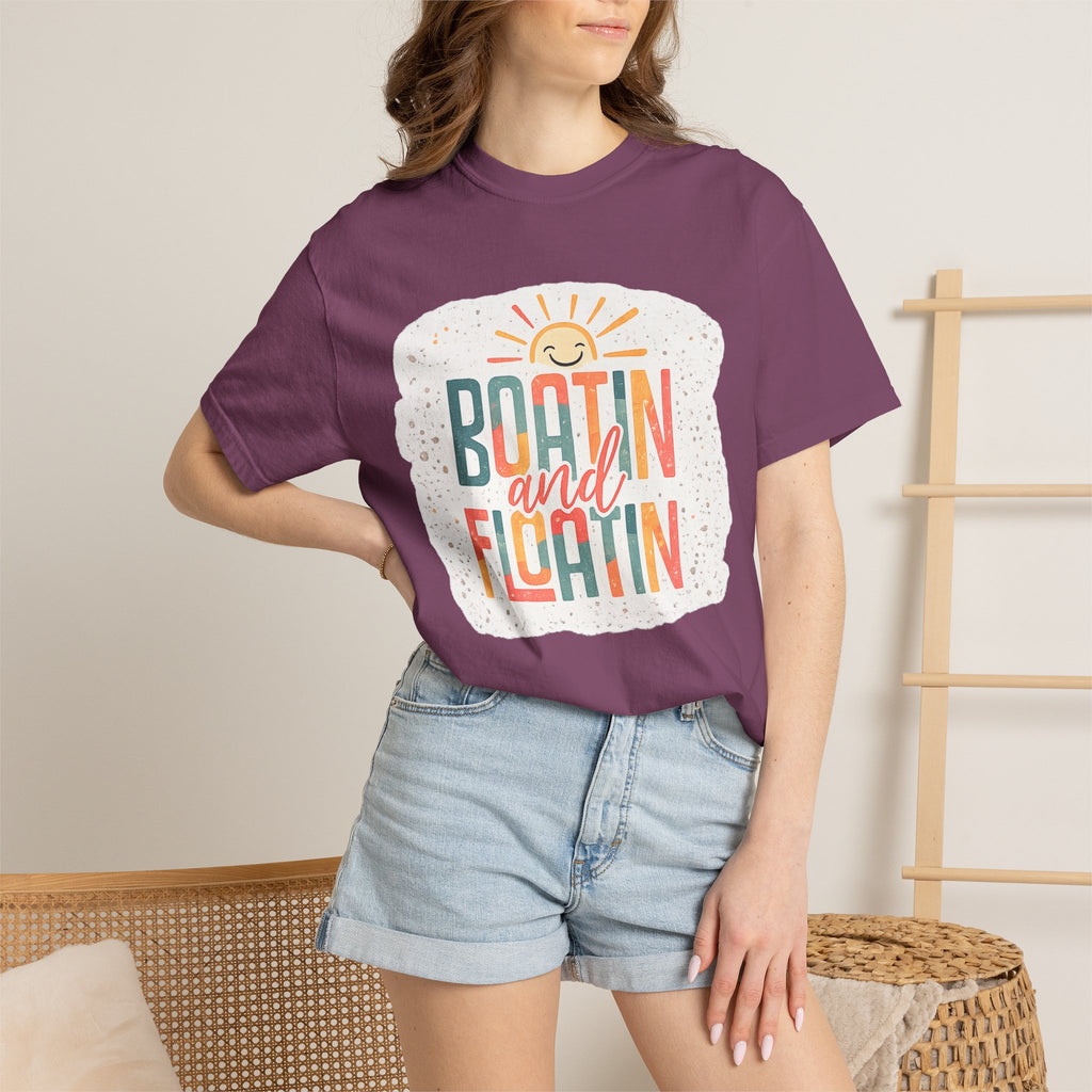 Boatin' and Floatin' T-Shirt — Retro Sun Summer Boating Tee