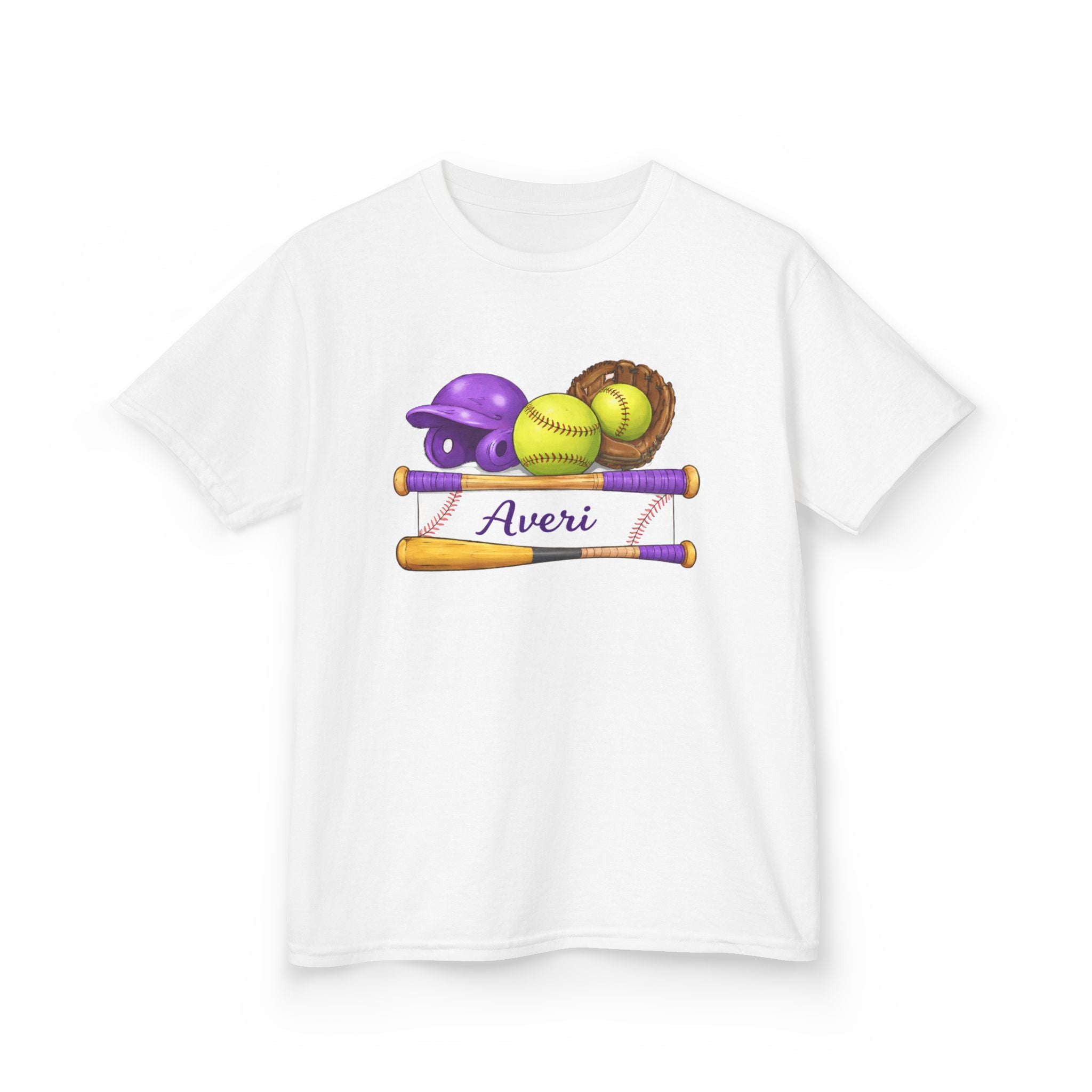 Personalized Kids Softball/Baseball Tee — Custom Name “Maggie”