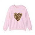 Leopard Heart Crewneck Sweatshirt - Animal Print Heart Pullover