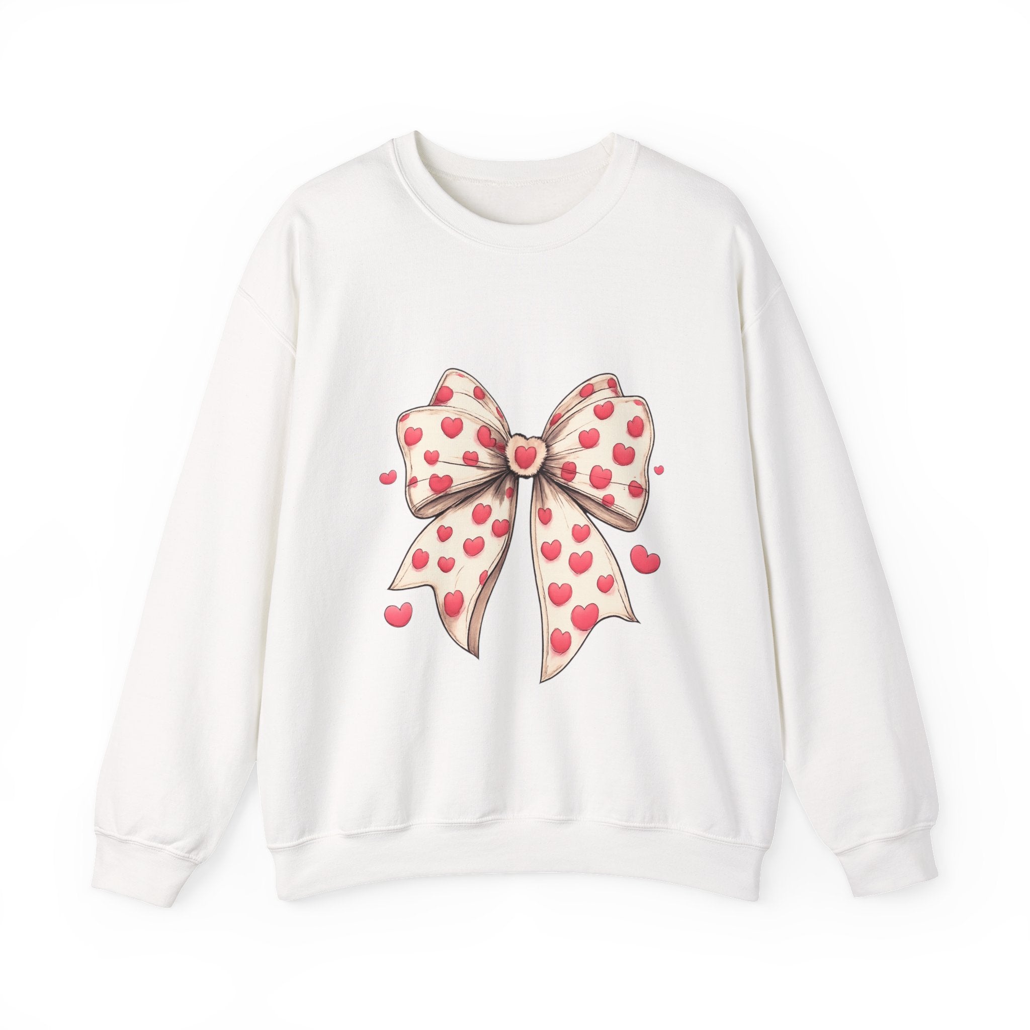 Heart Bow Crewneck Sweatshirt – Cute Valentine’s Day Pullover