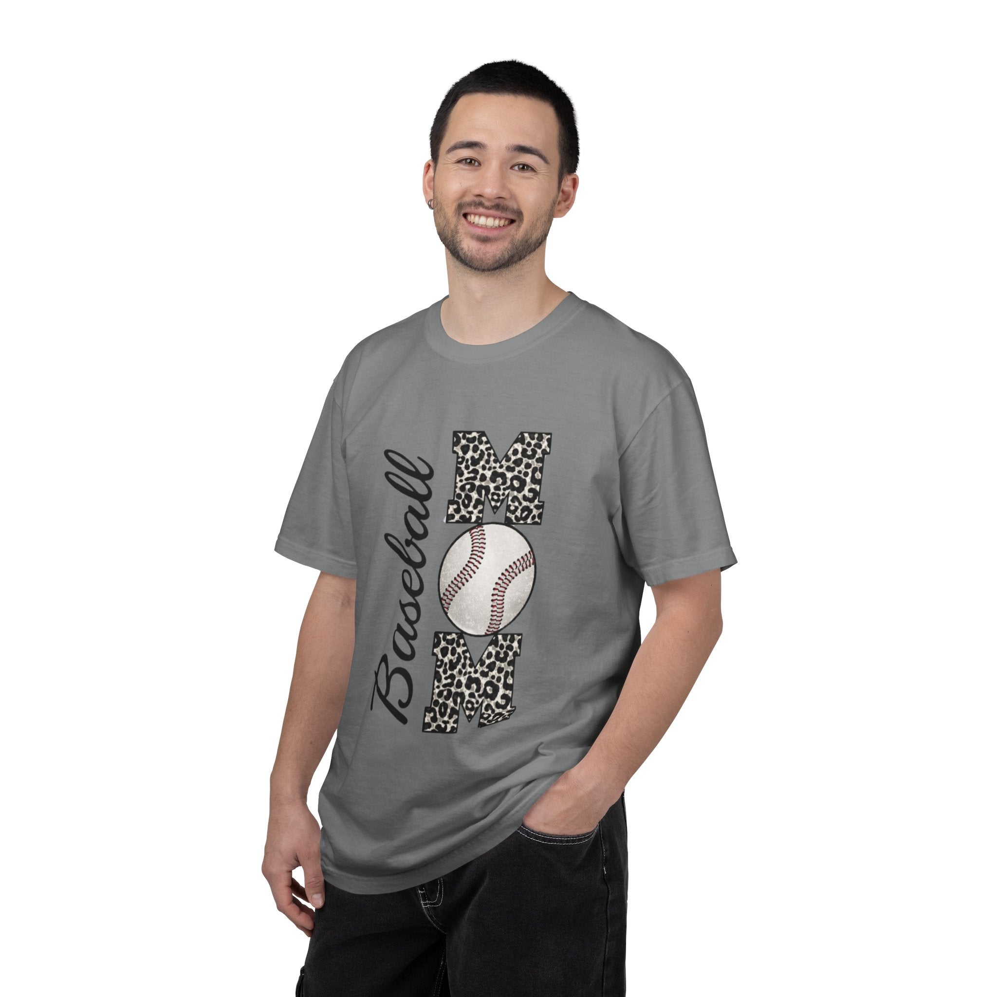 Baseball Mom Leopard Print T-Shirt — Baseball Mom Tee with Baseball Graphic