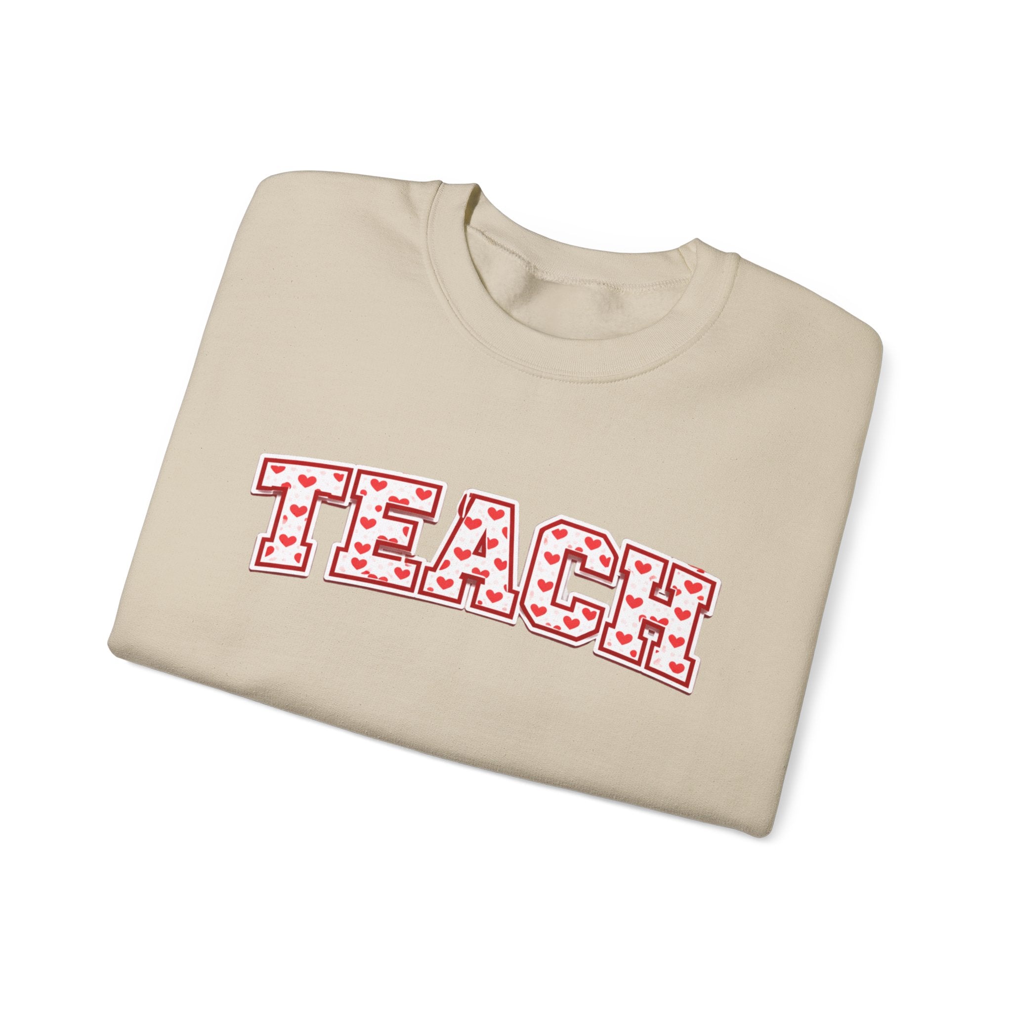 Teach Floral Crewneck Sweatshirt — 'TEACH' Pink Floral Teacher Pullover