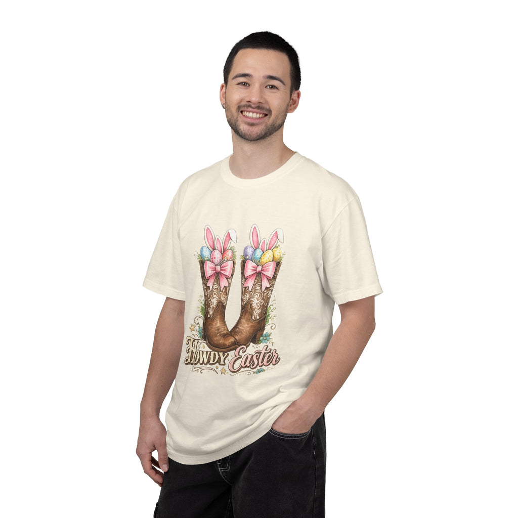 Howdy Easter Cowboy Boots T-Shirt — Western Easter Graphic Tee