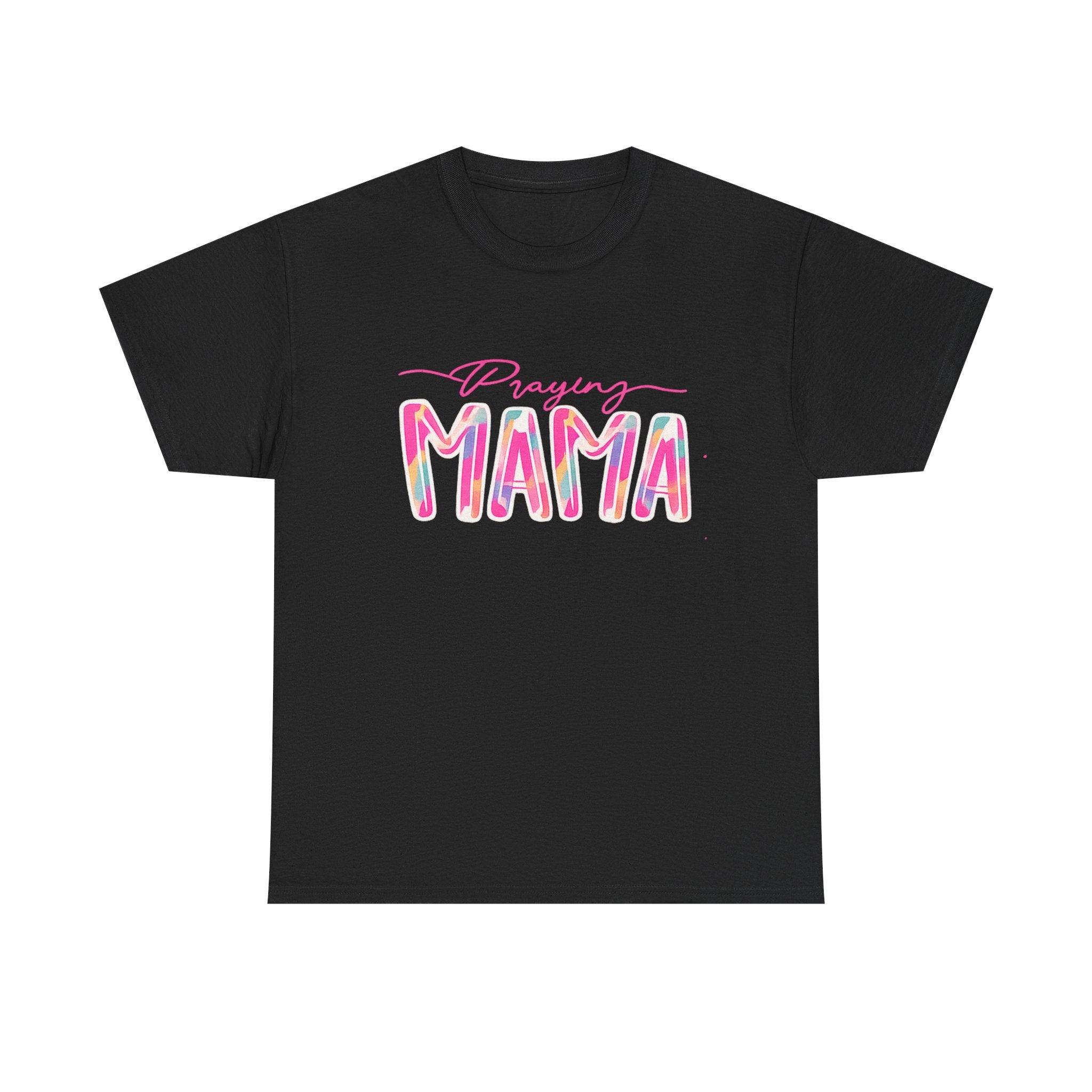 Praying Mama T-Shirt — Floral Church Graphic Tee for Christian Moms