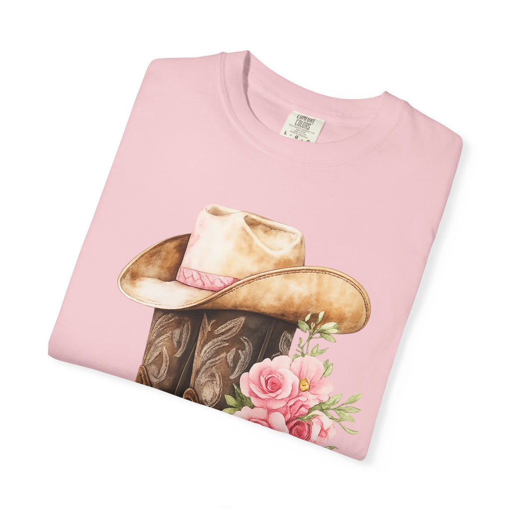 Cowboy Boots & Hat Floral T-Shirt — Western Country Floral Tee