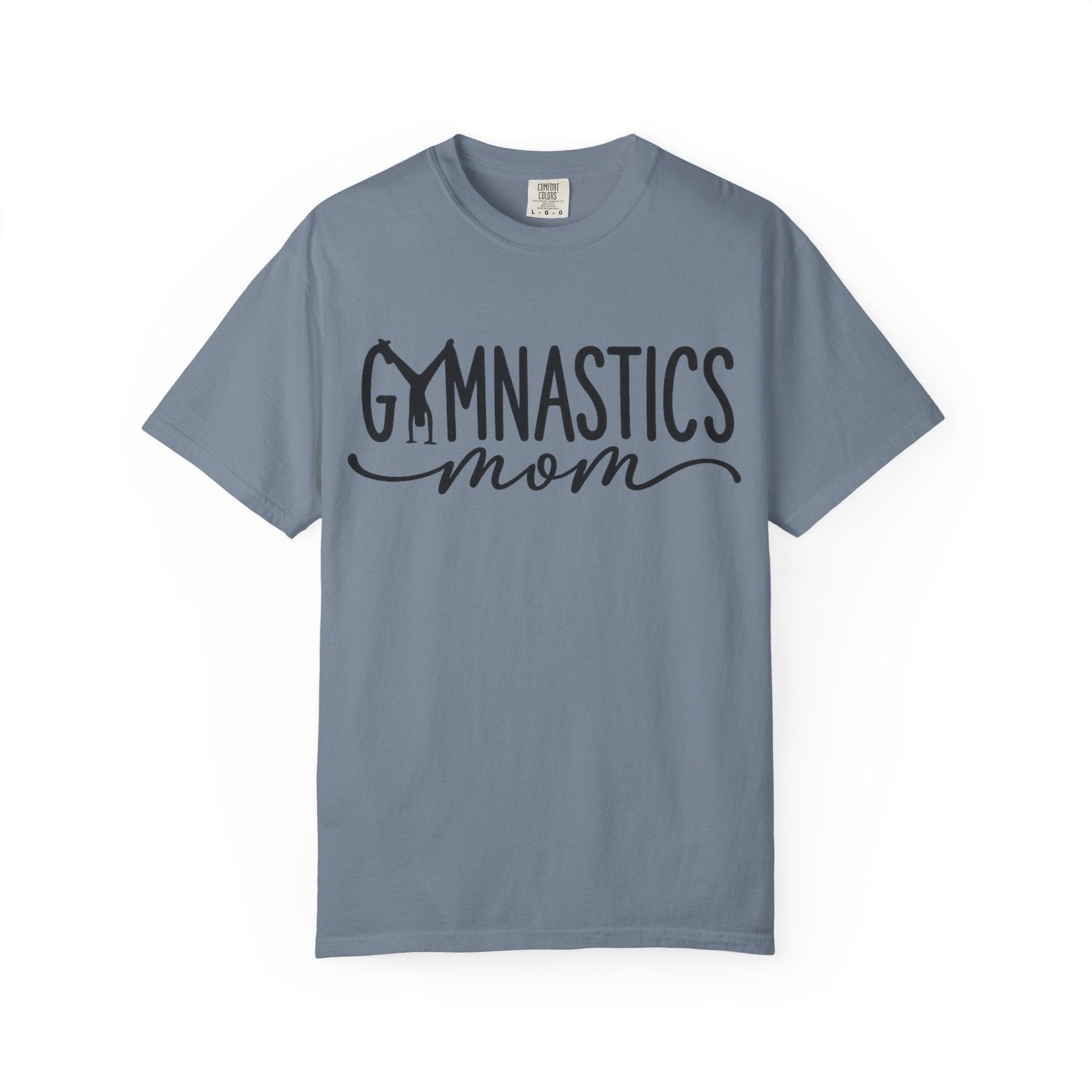 Gymnastics Mom T-Shirt — Casual White Crew Tee with Script Logo