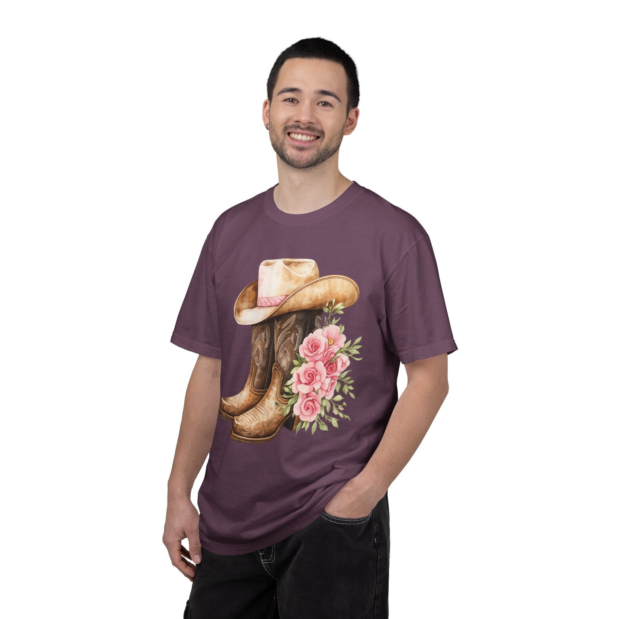 Cowboy Boots & Hat Floral T-Shirt — Western Country Floral Tee