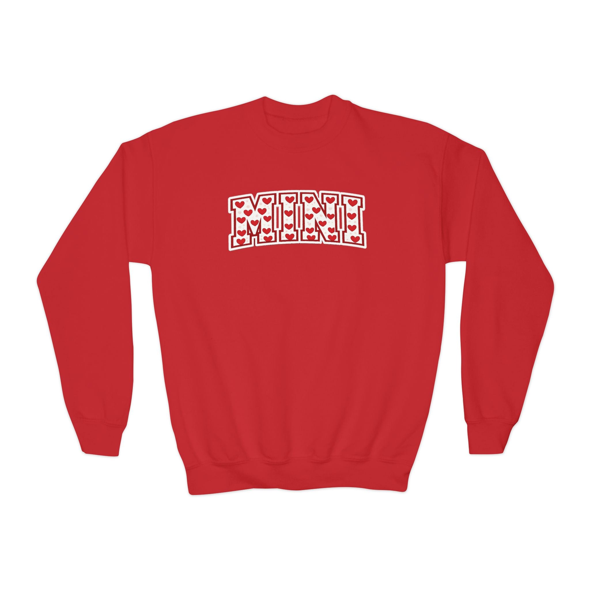 Youth Crewneck Sweatshirt — 'Meme' Heart Pattern Kids Pullover