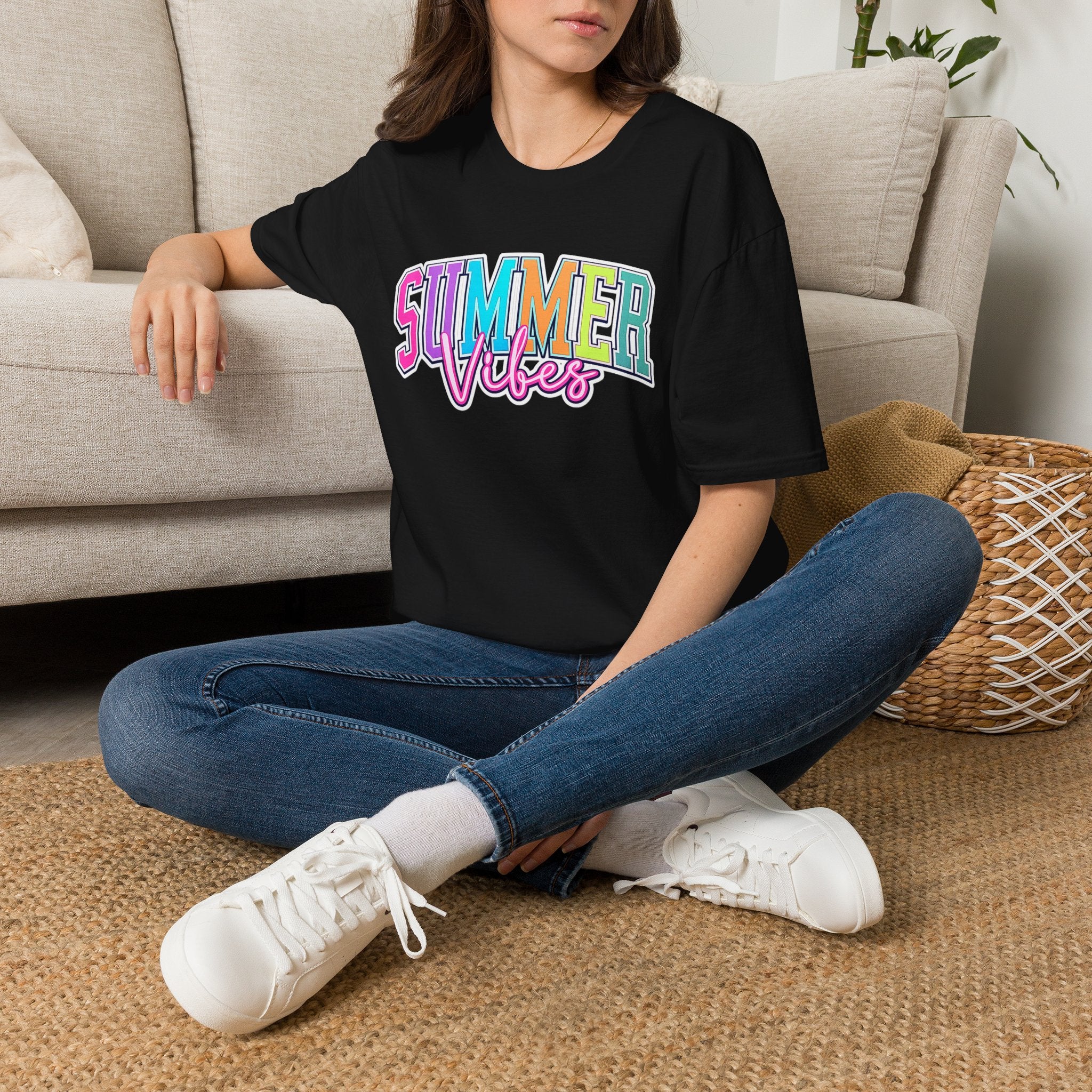 Summer Vibes T-Shirt — Colorful Retro Beach Graphic Tee