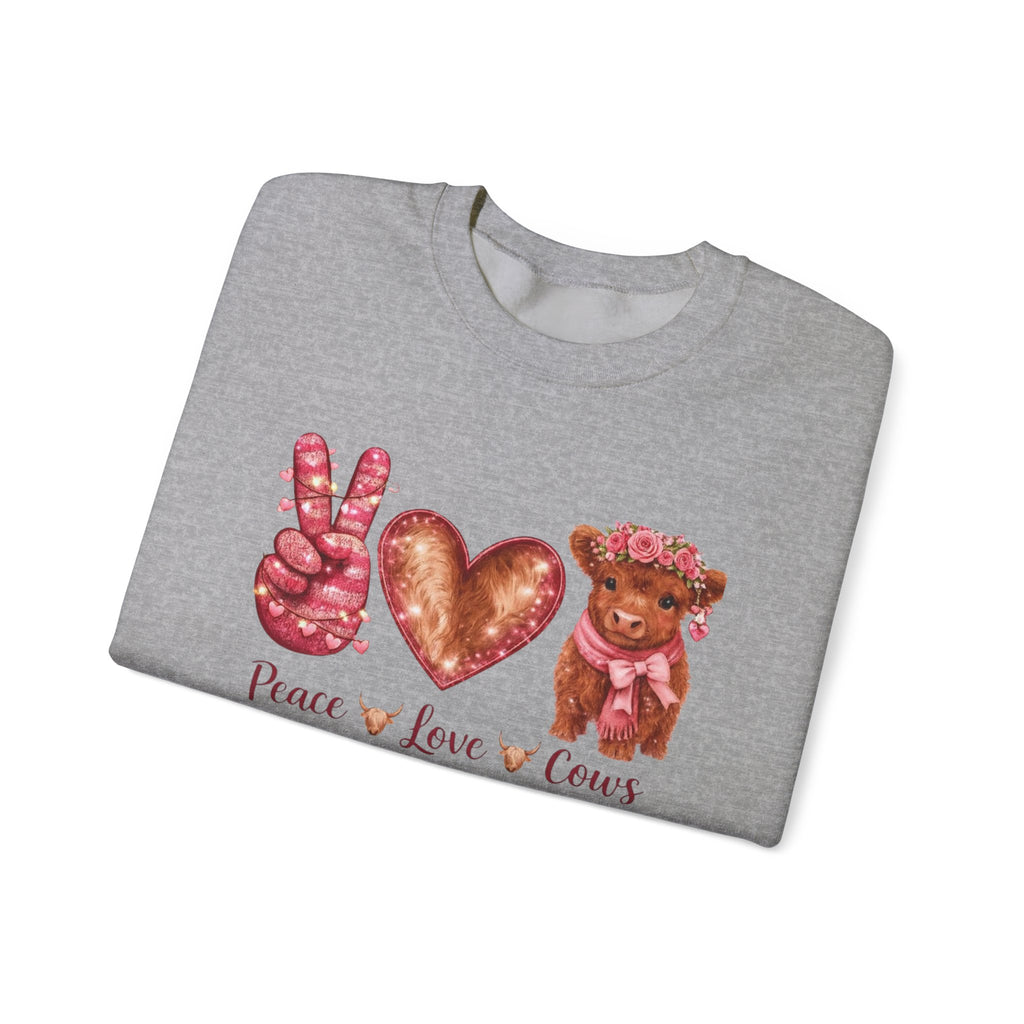 Peace Love Cows Crewneck Sweatshirt — Cute Cow Graphic Pullover
