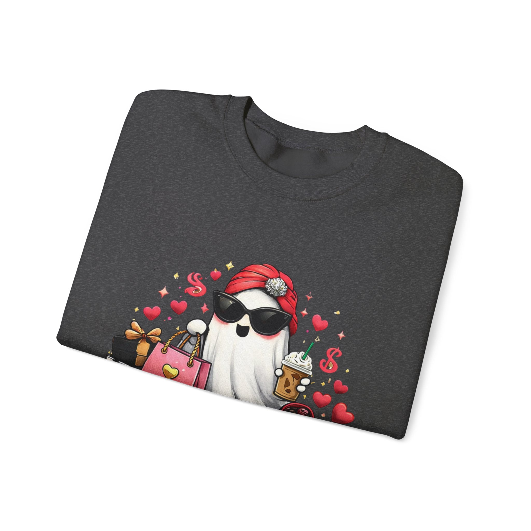 Valentine Boo Tee Sweatshirt — Cute Ghost Valentine Graphic Crewneck