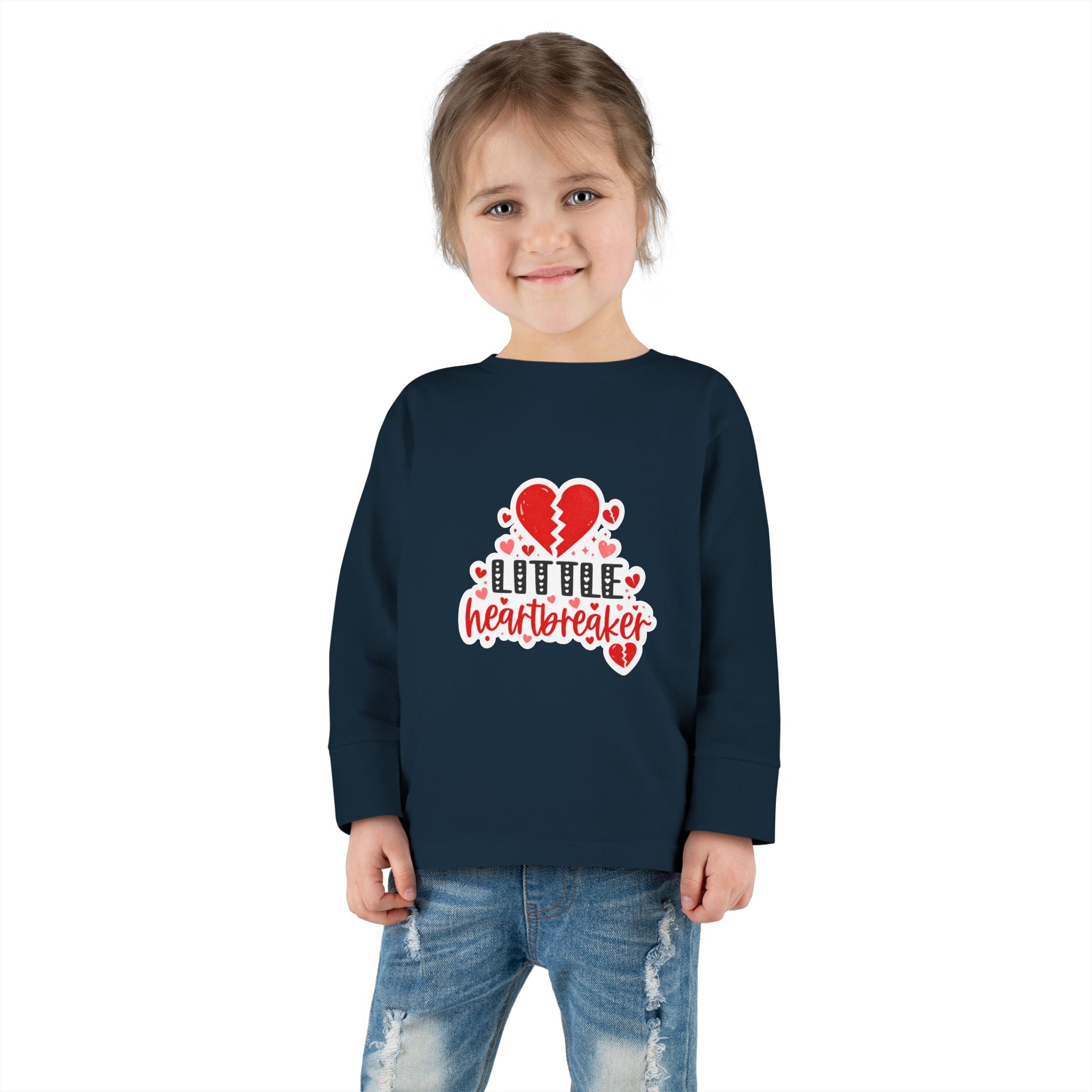 Little Heartbreaker Toddler Long Sleeve Tee — Cute Valentine’s Day Shirt for Babies & Toddlers