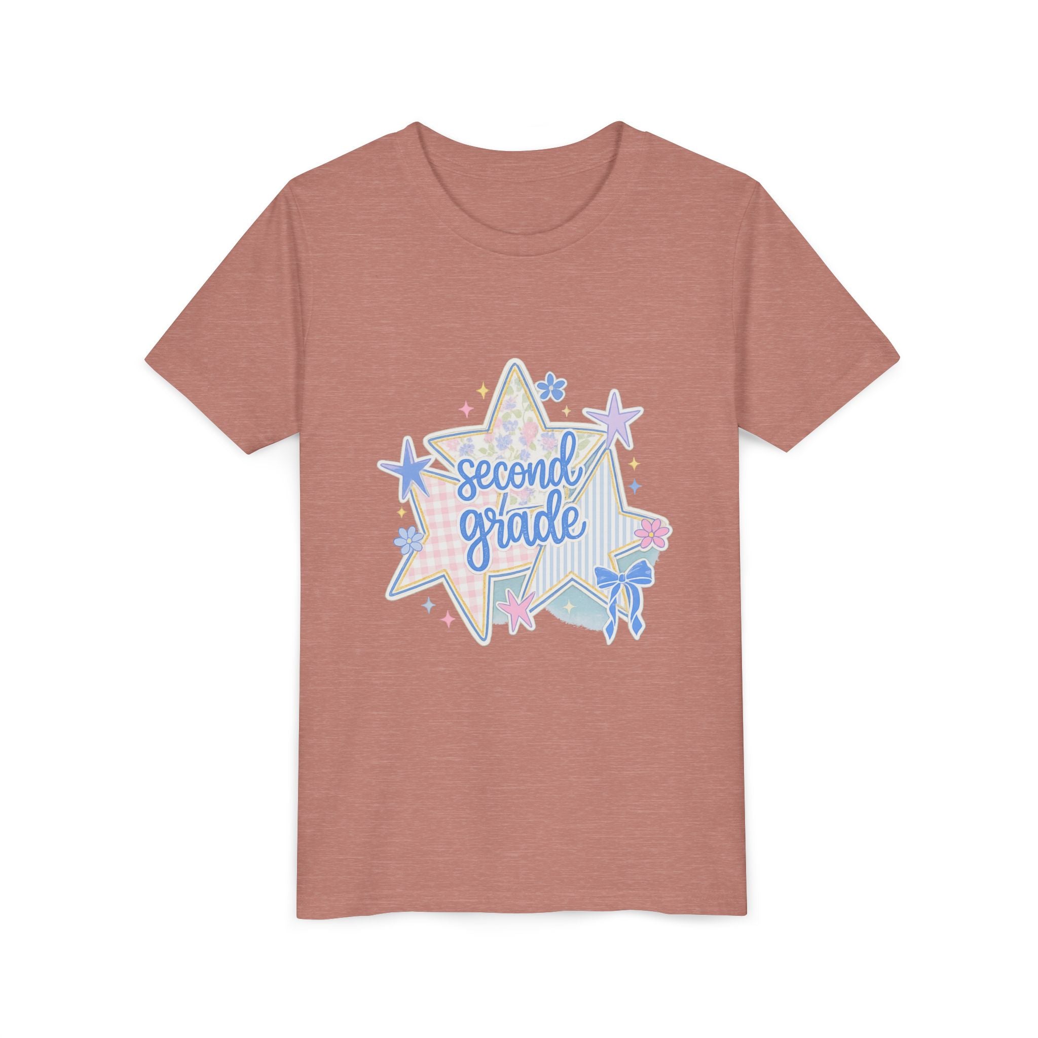 Second Grade Youth T‑Shirt — Cute Pastel Star Back to School Tee