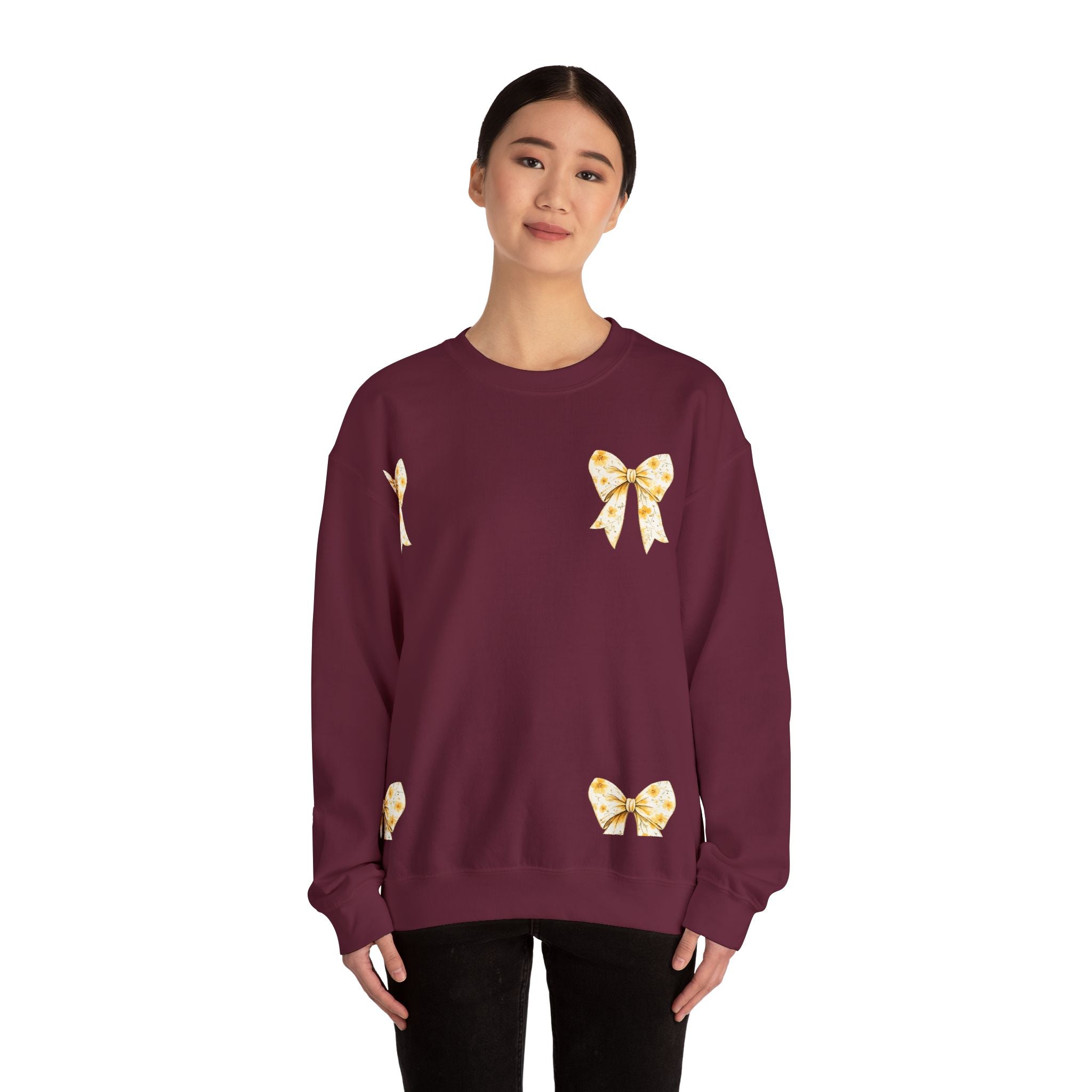Crewneck Sweatshirt — “God Says You Are” Inspirational Bow Graphic