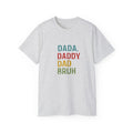 Dad Evolution Tee — DADA. DADDY. DAD. BRUH Multicolor Father’s Day Shirt