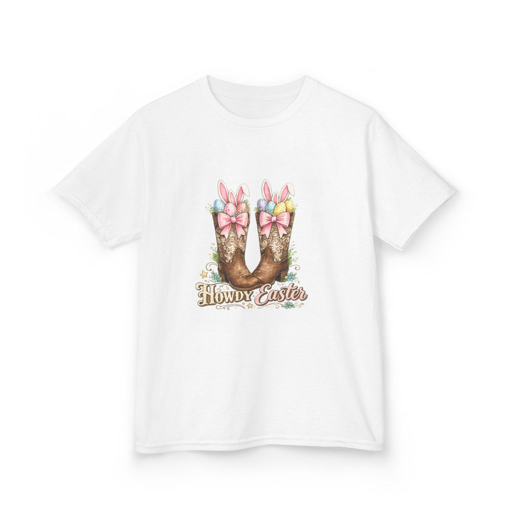 Kids Tee — Howdy Easter Horseshoe with Pastel Bows
