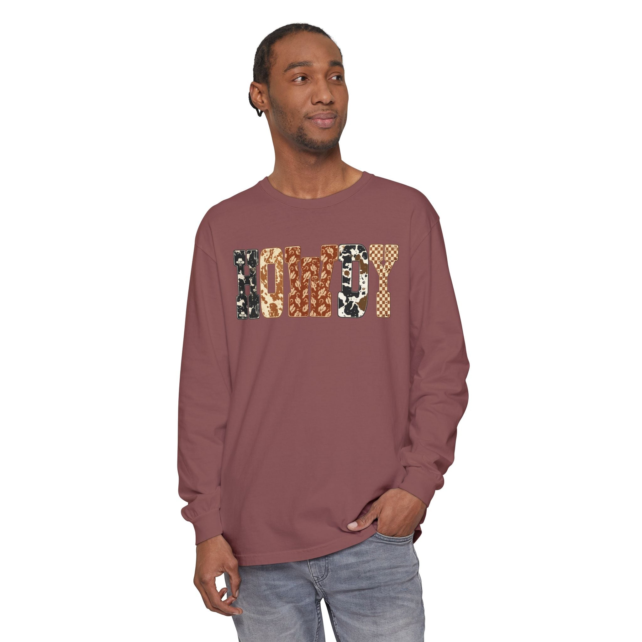 Howdy Pattern Long Sleeve Tee