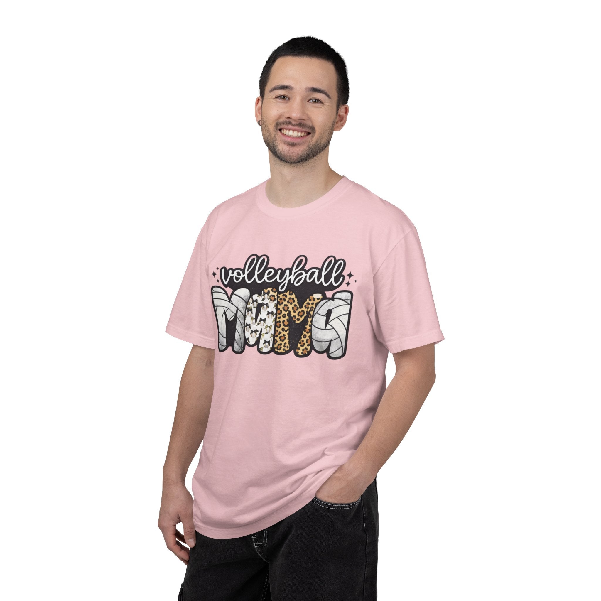Volleyball Mom T-Shirt — Leopard & Ball Graphic Tee for Coaches & Fans