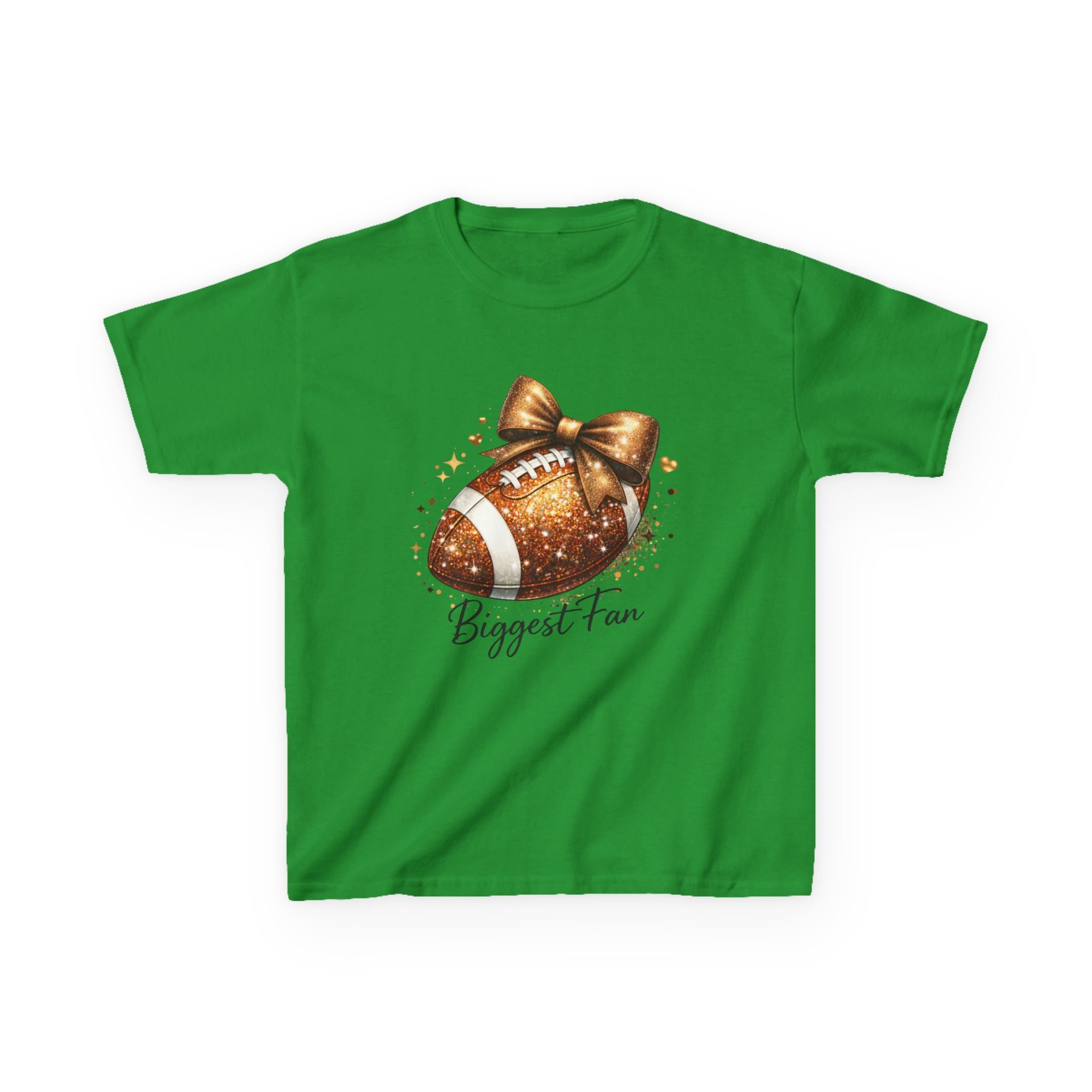 Kids Tee — 'Biggest Fan' Glitter Football Design