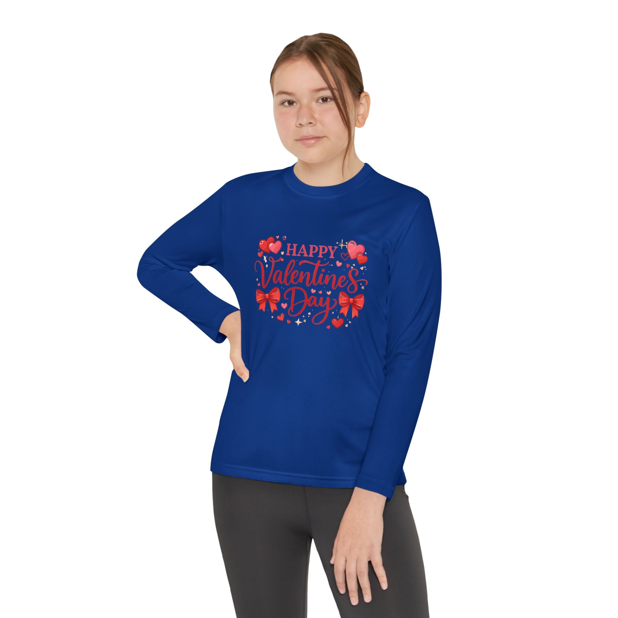 Valentine’s Day Youth Long Sleeve Tee — "Happy Valentine’s Day" Kids Shirt
