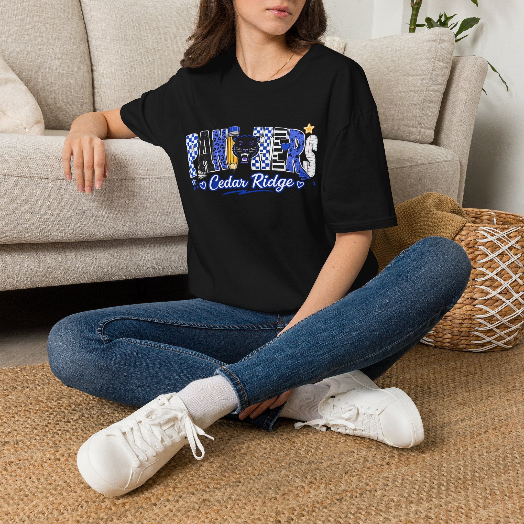 Panthers Cedar Ridge T-Shirt — School Spirit Blue Mascot Tee