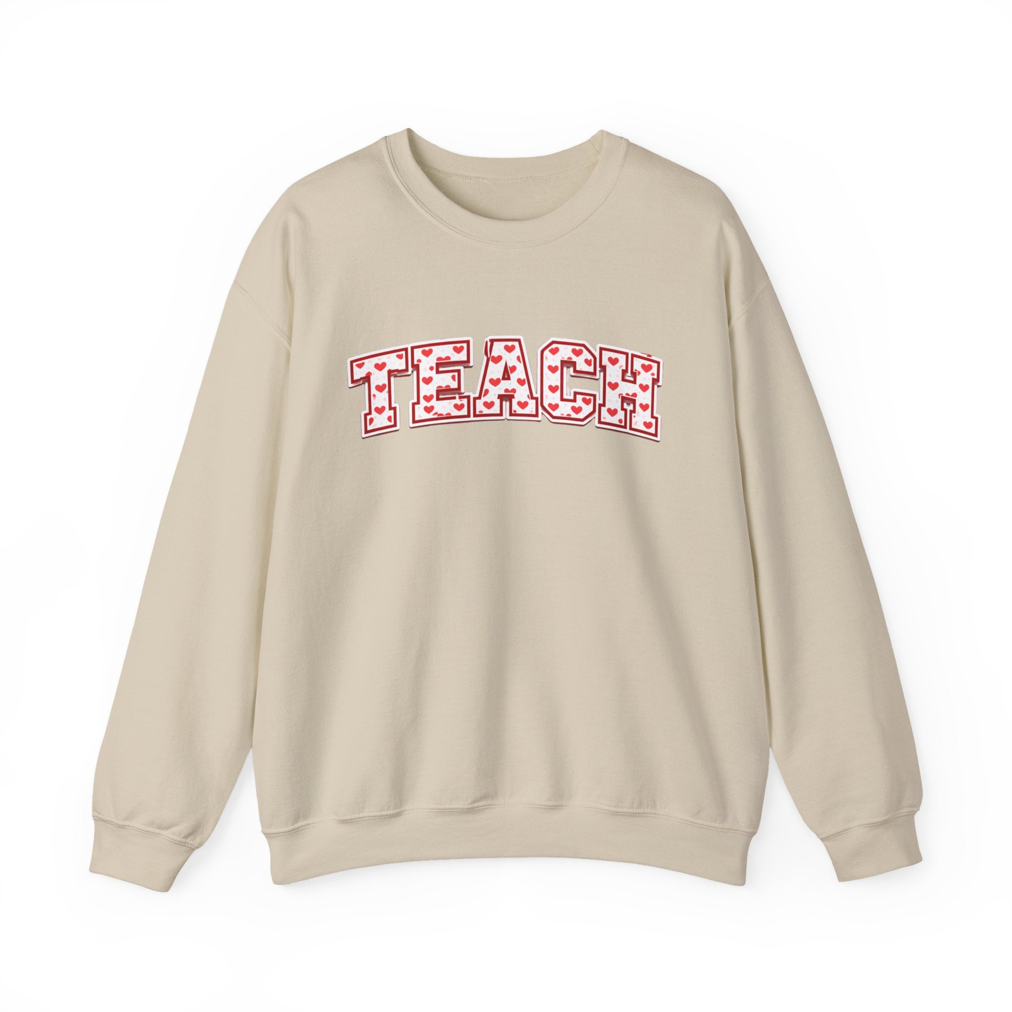 Teach Floral Crewneck Sweatshirt — 'TEACH' Pink Floral Teacher Pullover