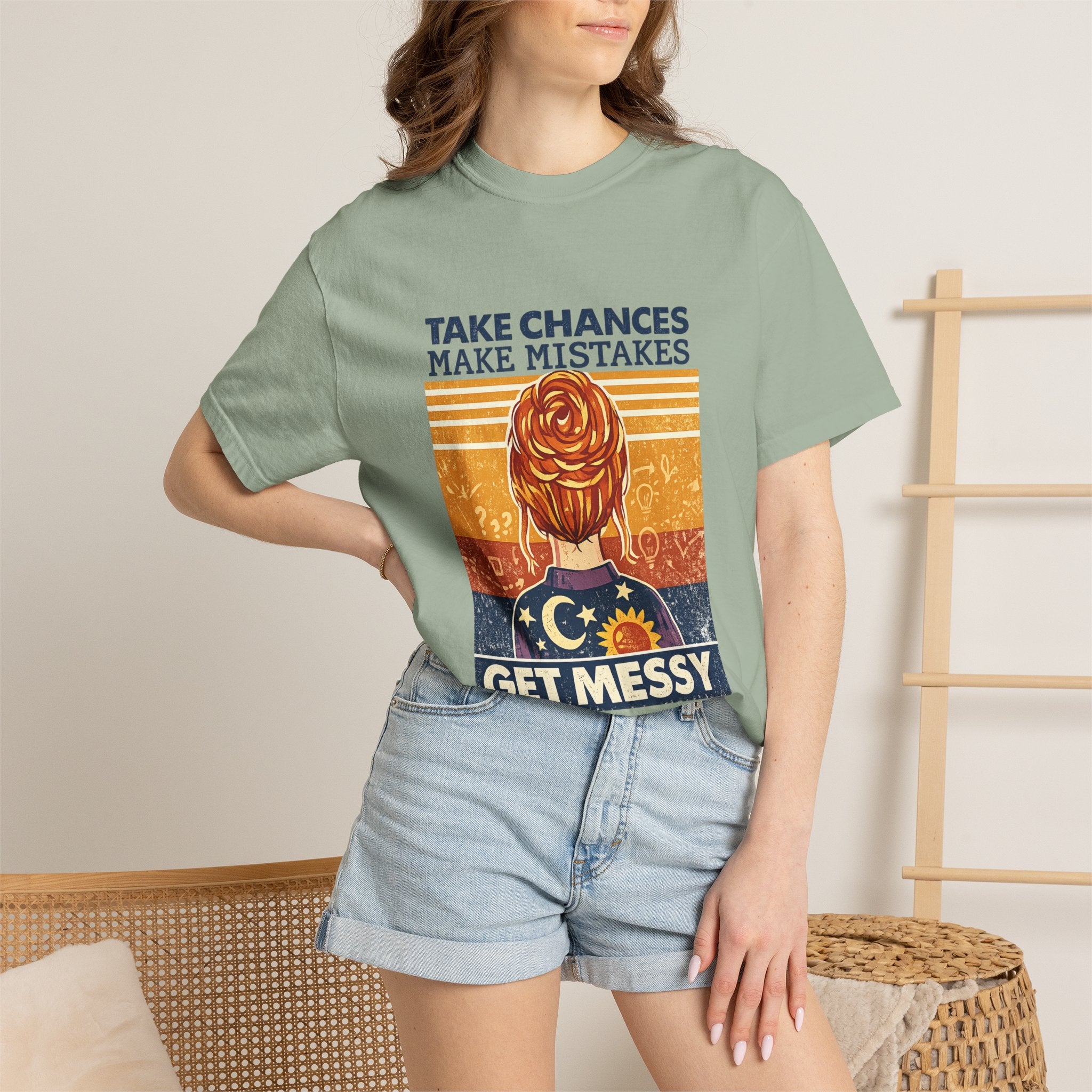 Get Messy Graphic T-Shirt — "Take Chances Make Mistakes" Inspirational Art Tee