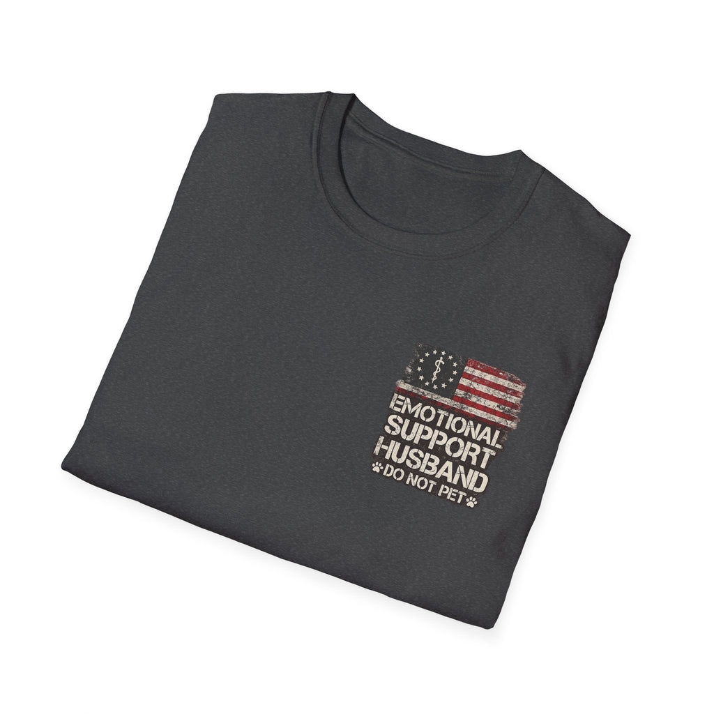 Emotional Support Husband T-Shirt — Patriotic "Do Not Pet" Graphic Tee