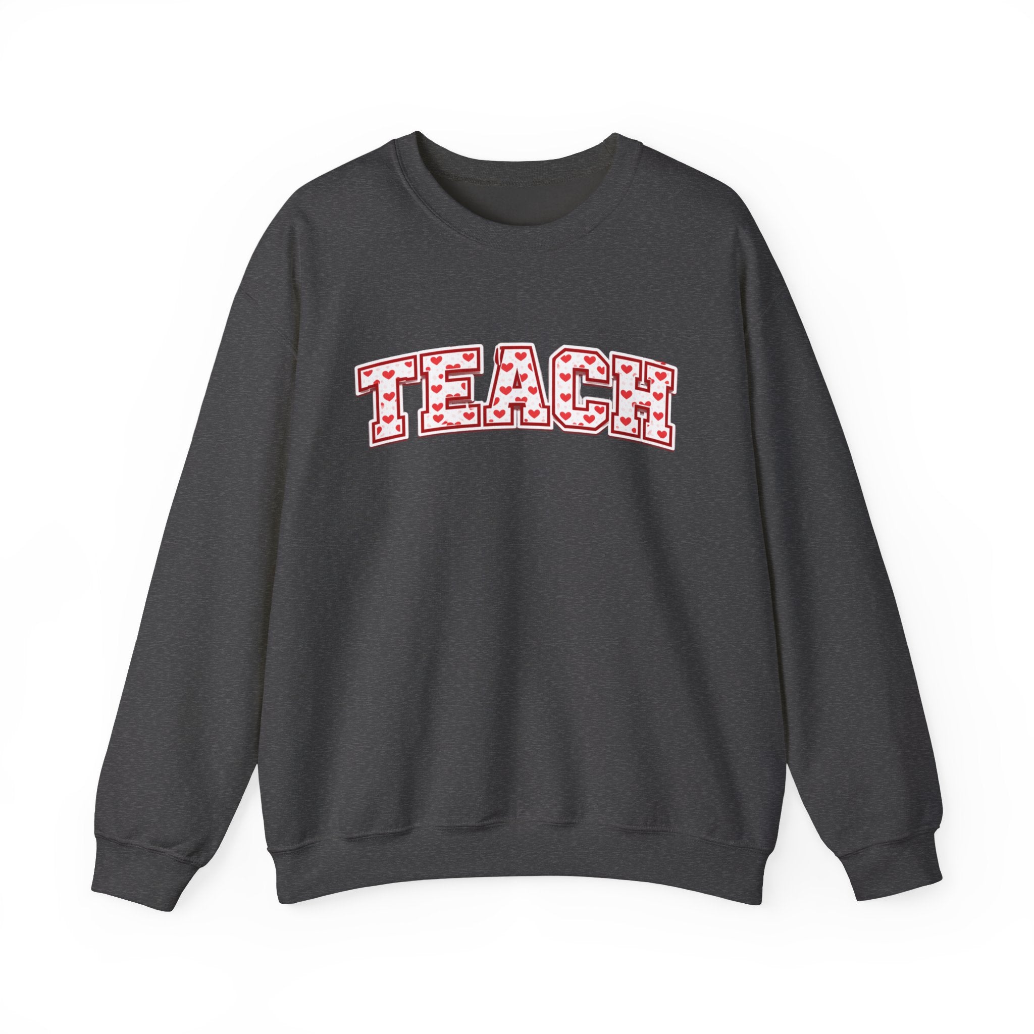 Teach Floral Crewneck Sweatshirt — 'TEACH' Pink Floral Teacher Pullover