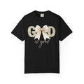 T-Shirt — "God Is Good" Floral Bow Christian Tee