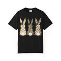 Easter Bunny Trio T-Shirt — Neutral Plaid, Leopard & Polka Dot Bunnies
