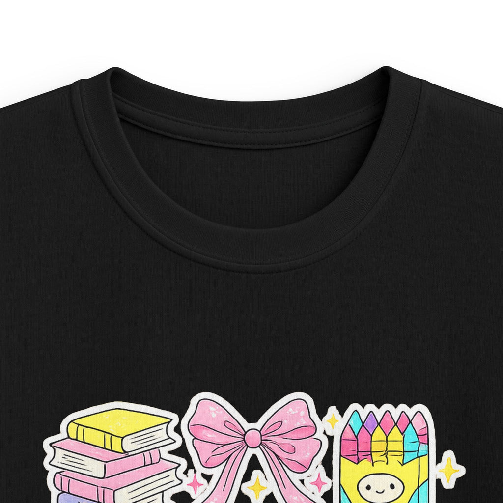 Kids Tee — Cute Pastel School Icons Design with Name "Aurora"