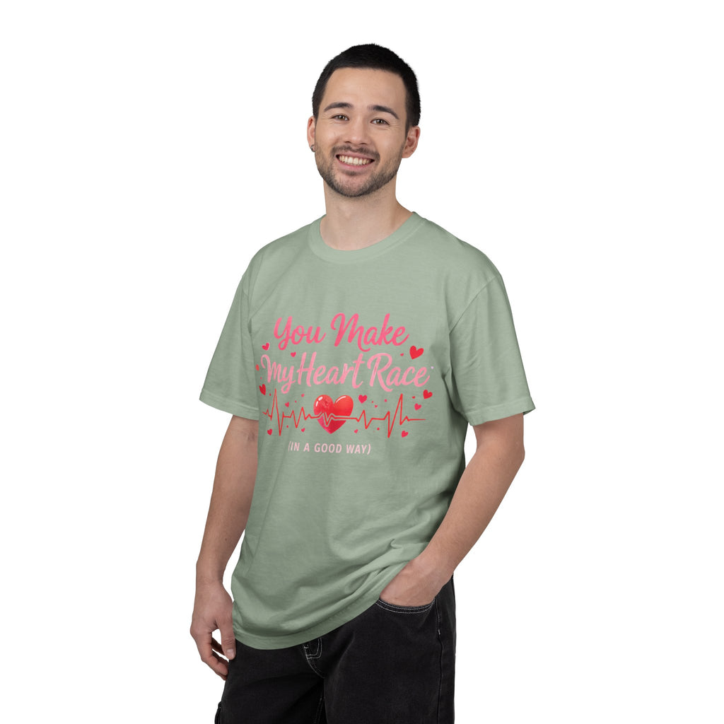 You Make My Heart Race T-Shirt — Romantic Valentine’s Day Heartbeat Tee