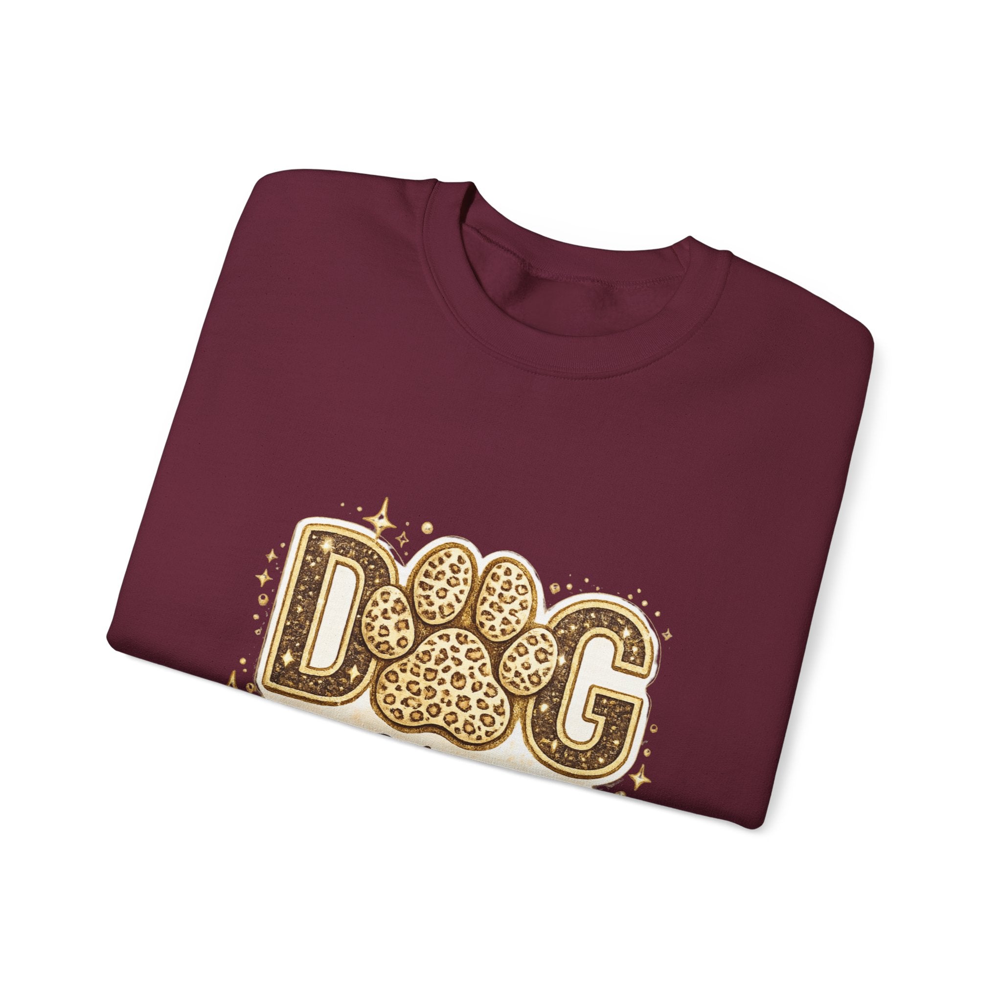 Dog Mama Crewneck Sweatshirt — Leopard Paw Graphic