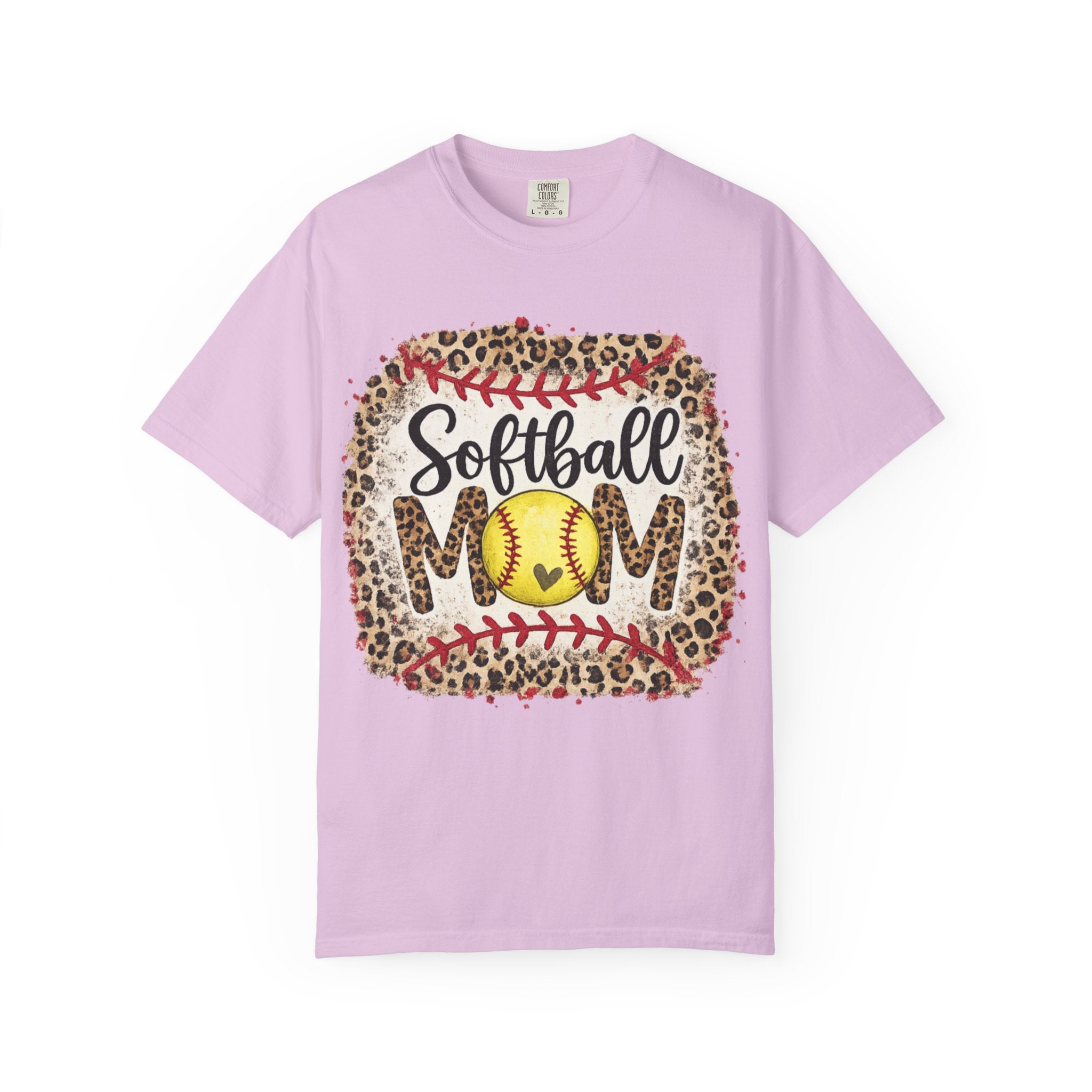 Softball Mom Leopard Graphic T-Shirt