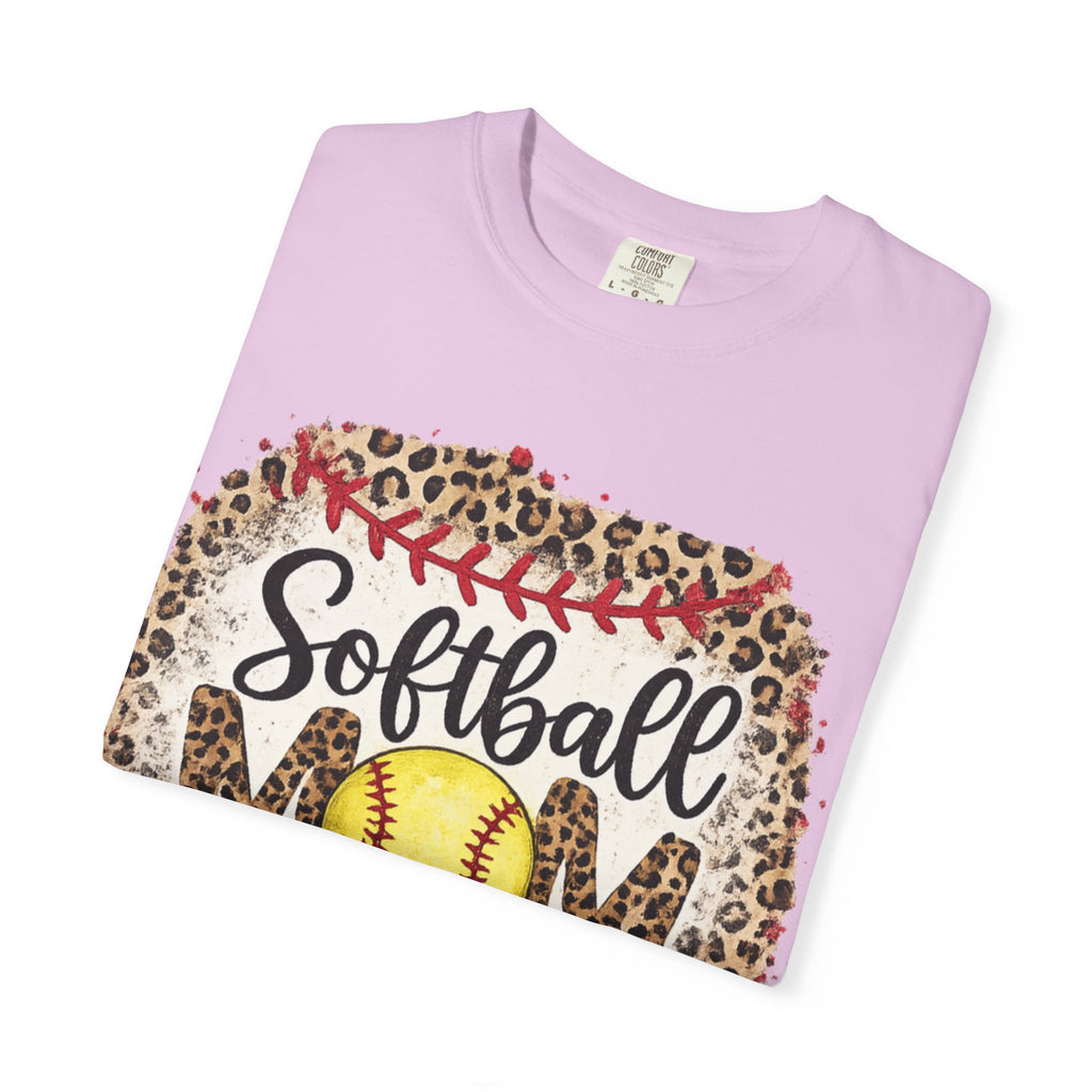 Softball Mom Leopard Graphic T-Shirt